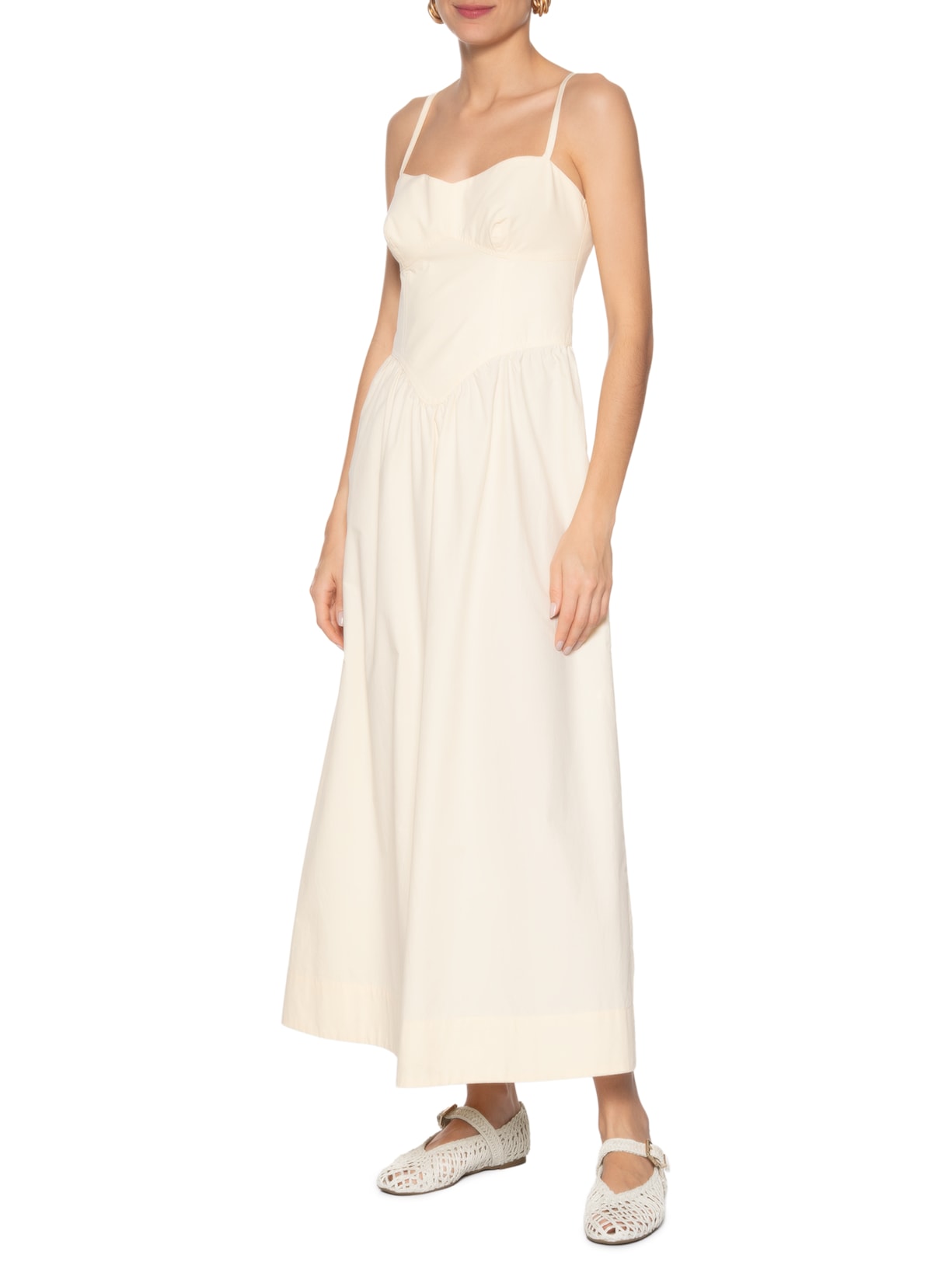 Sapatilha Bordada Vazada Fivela Branco Arezzo