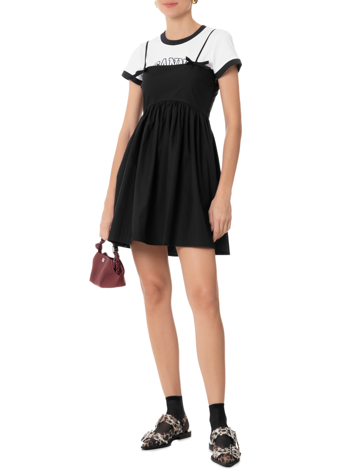 Sapatilha Bucket Ballerina Naplack Animal Print Ganni