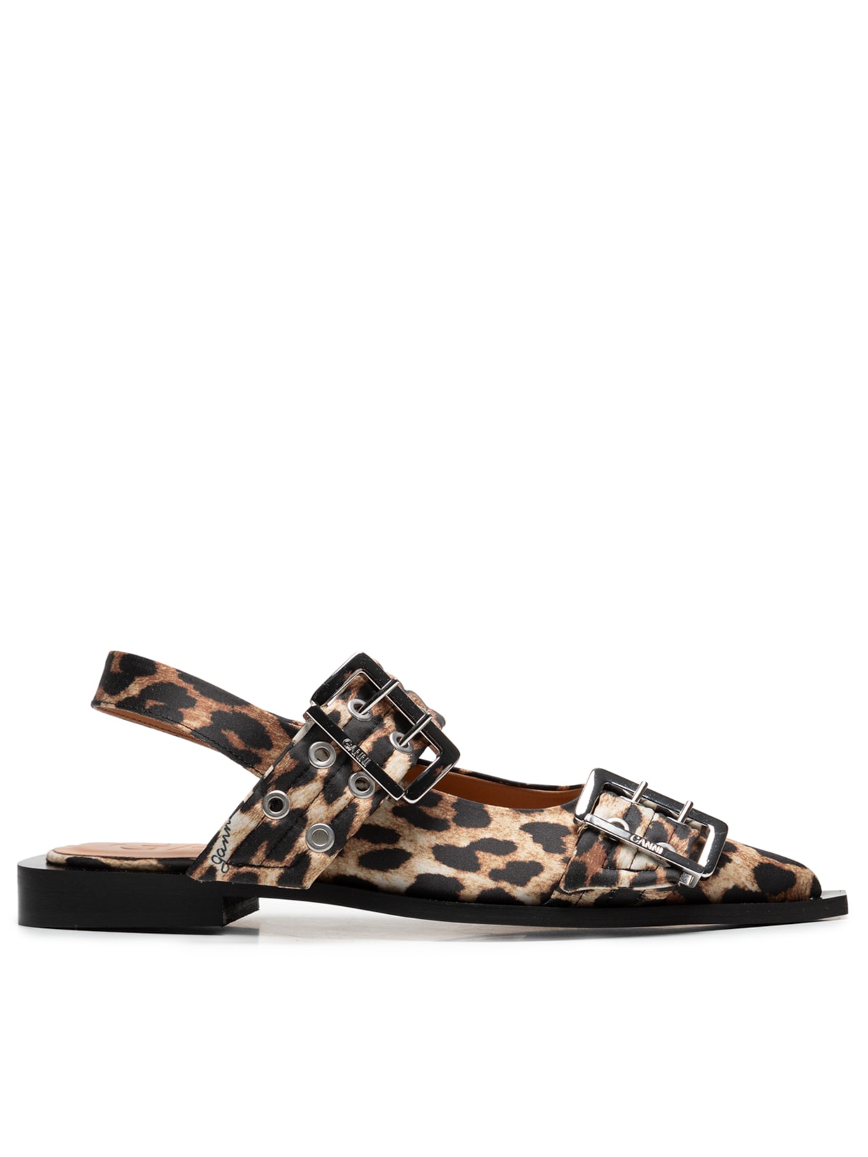 Sapatilha Bucket Ballerina Naplack Animal Print Ganni
