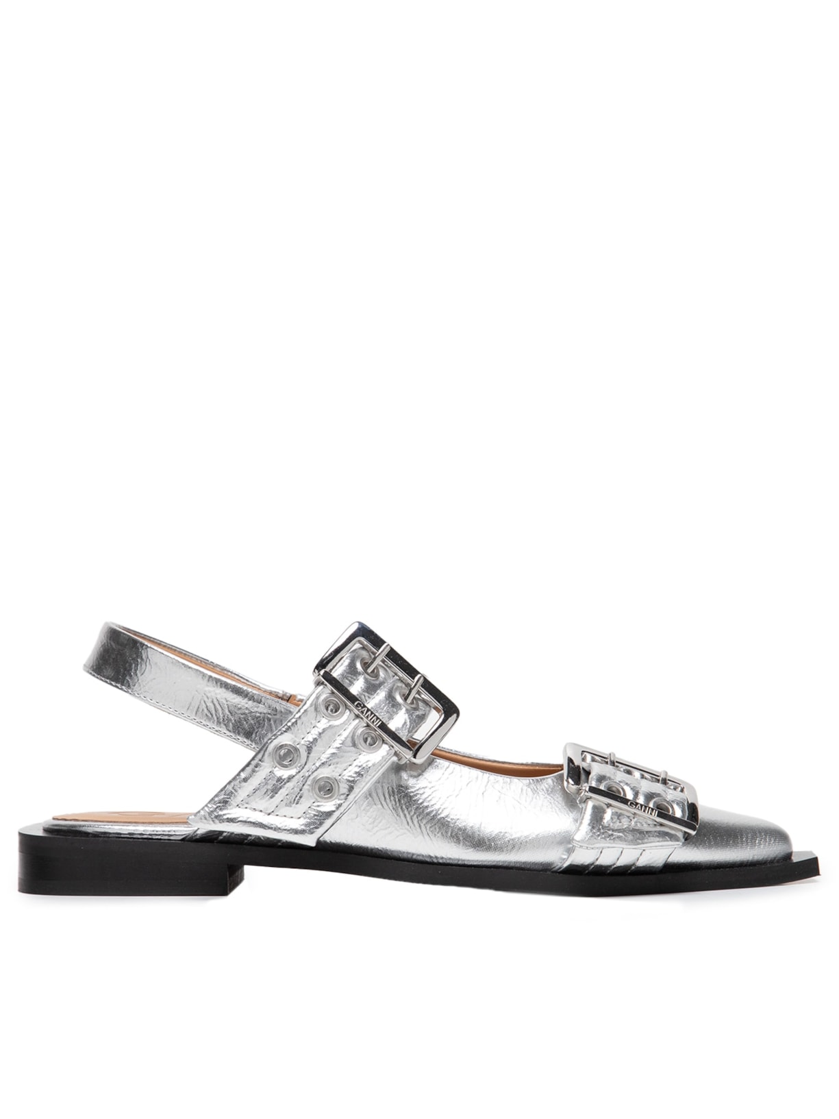 Sapatilha Buckle Ballerina Metallic - Prata