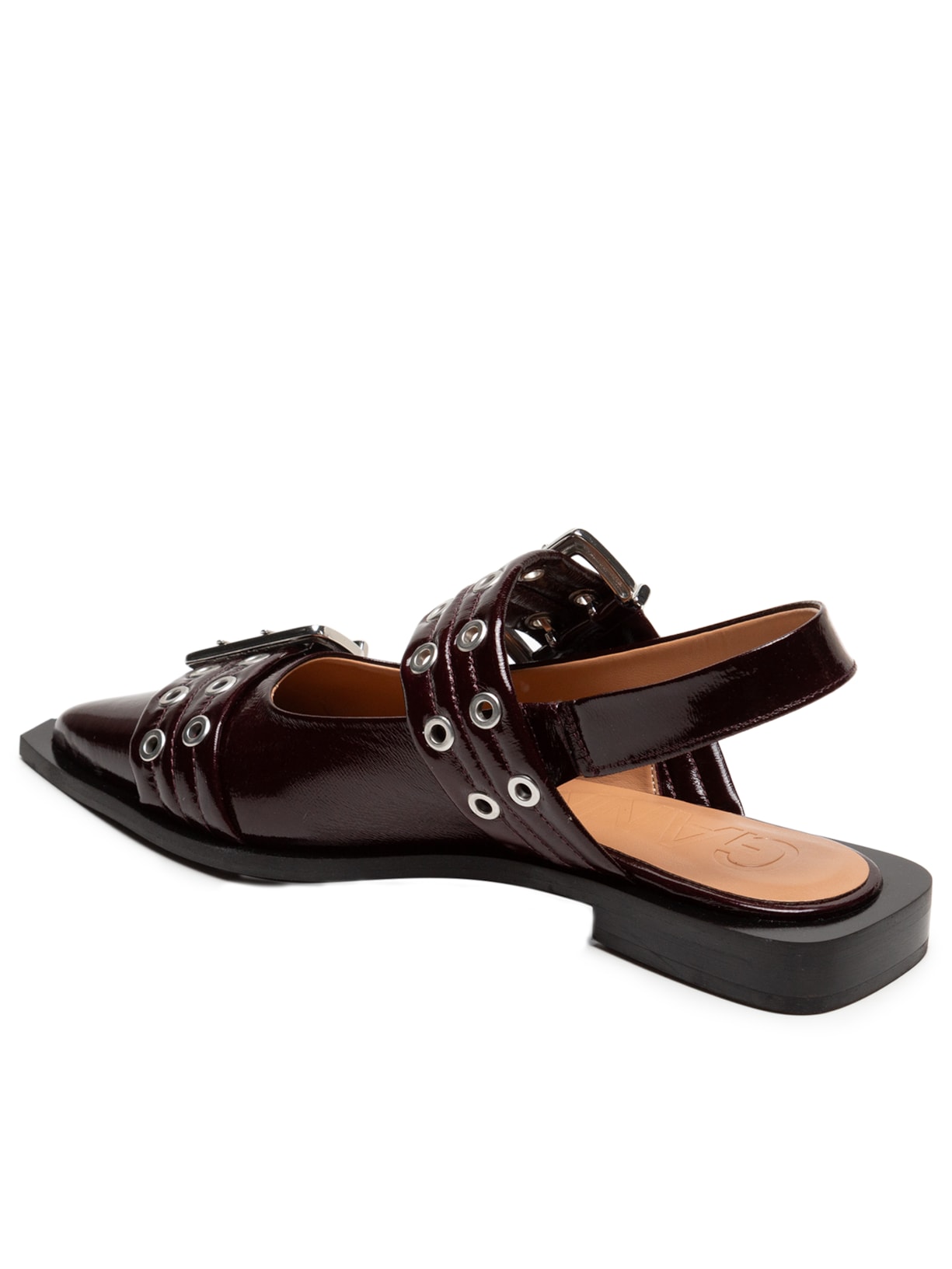 Sapatilha Buckle Ballerina Vinho Ganni