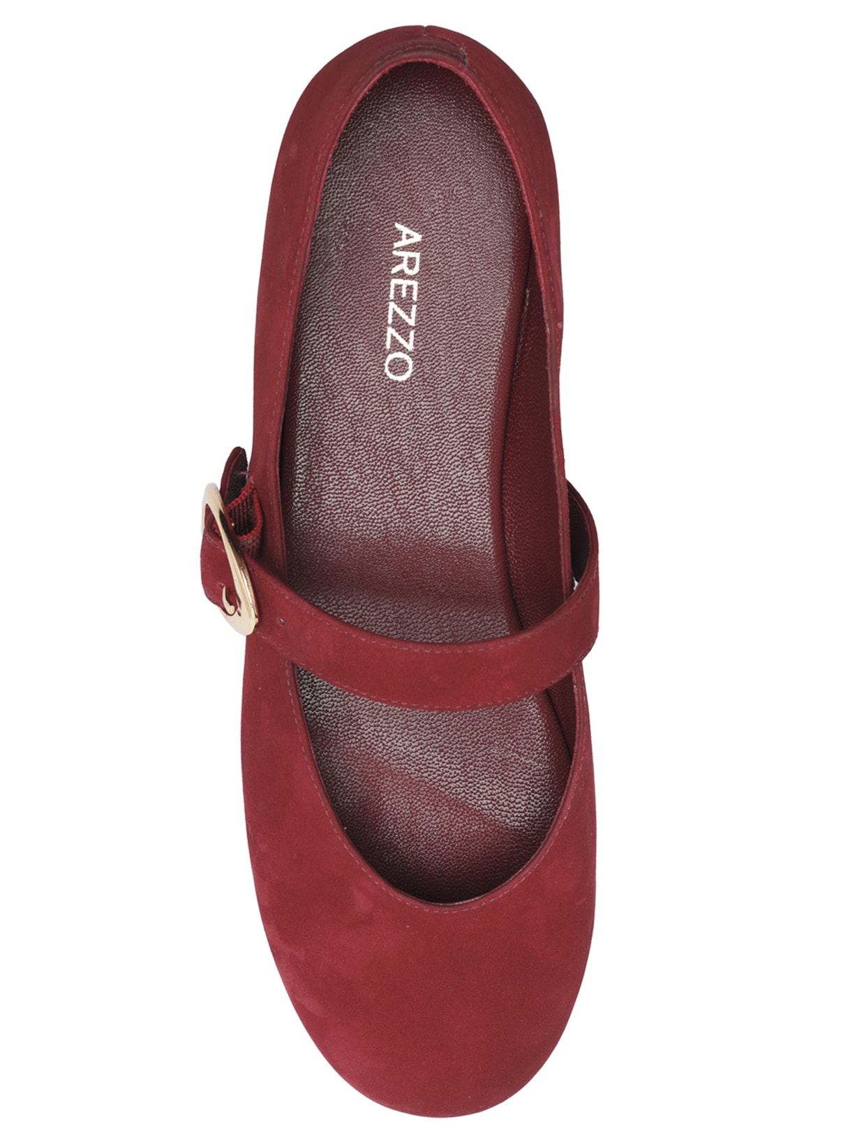 Sapatilha Camurça Fivela Oval Vermelho Arezzo