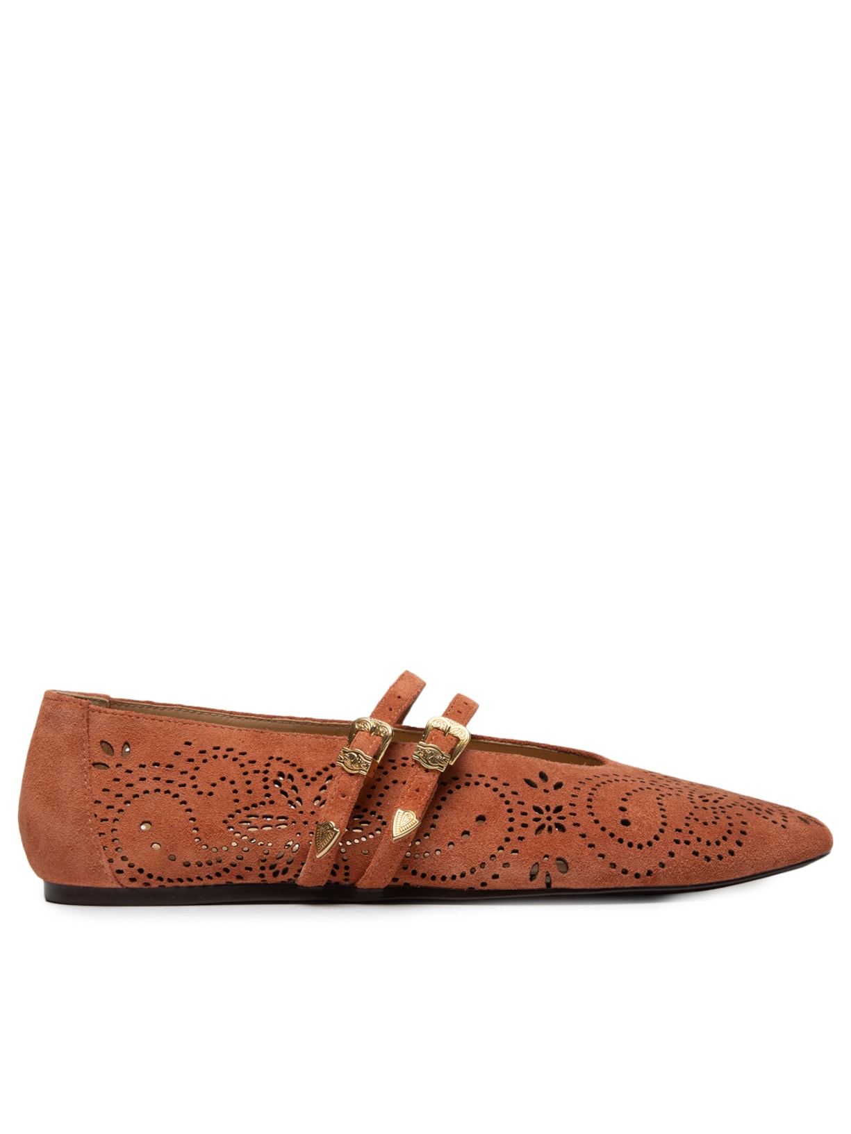 Sapatilha Camurça Vazada Marrom Luiza Barcelos