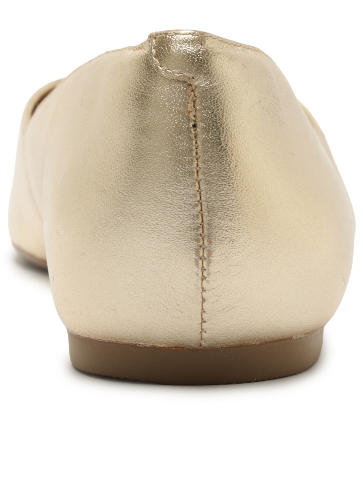 Sapatilha Couro Bico Fino Minimal Dourado Arezzo