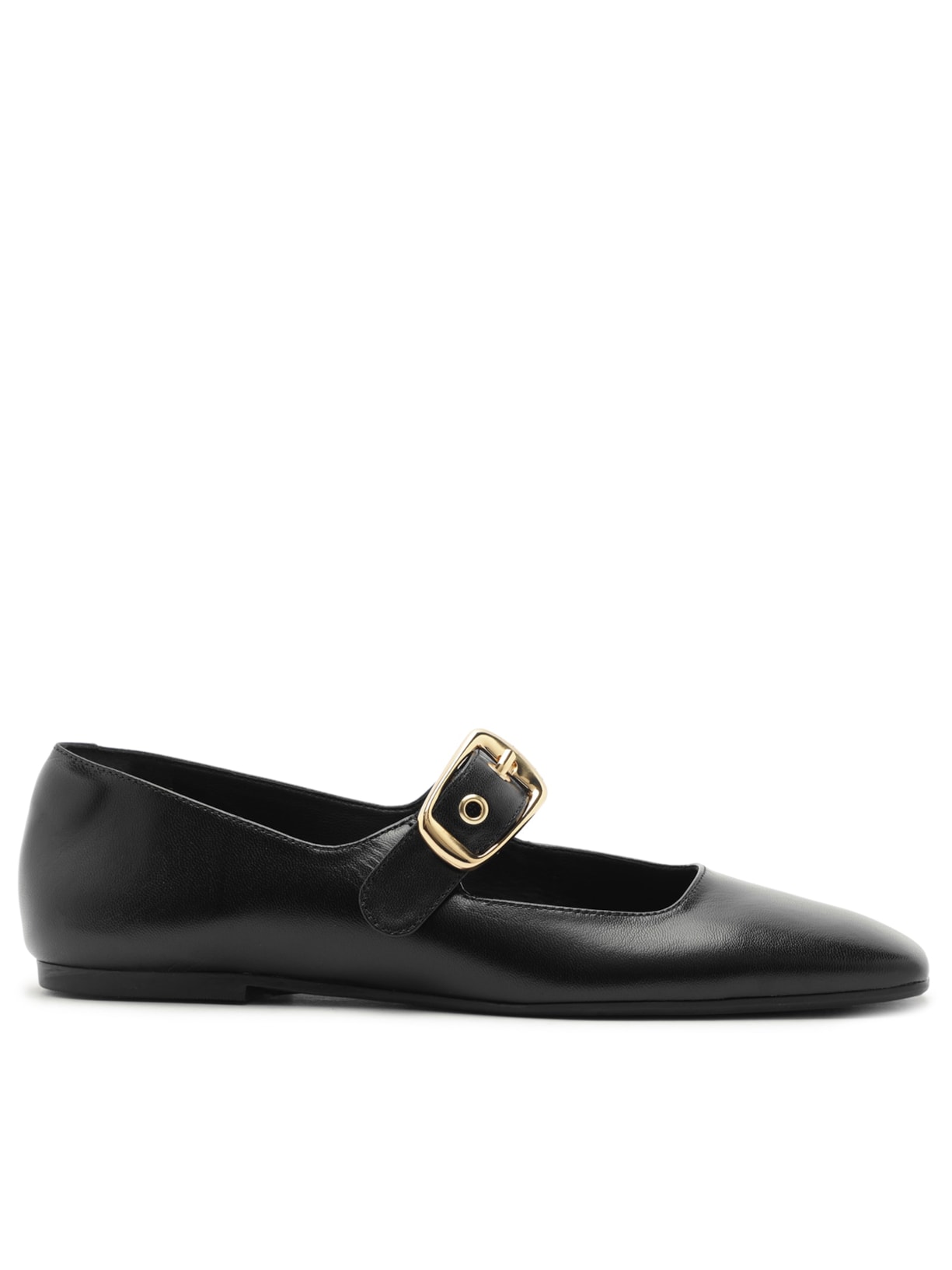 Sapatilha Couro Bico Quadrado Fivela Preto Arezzo