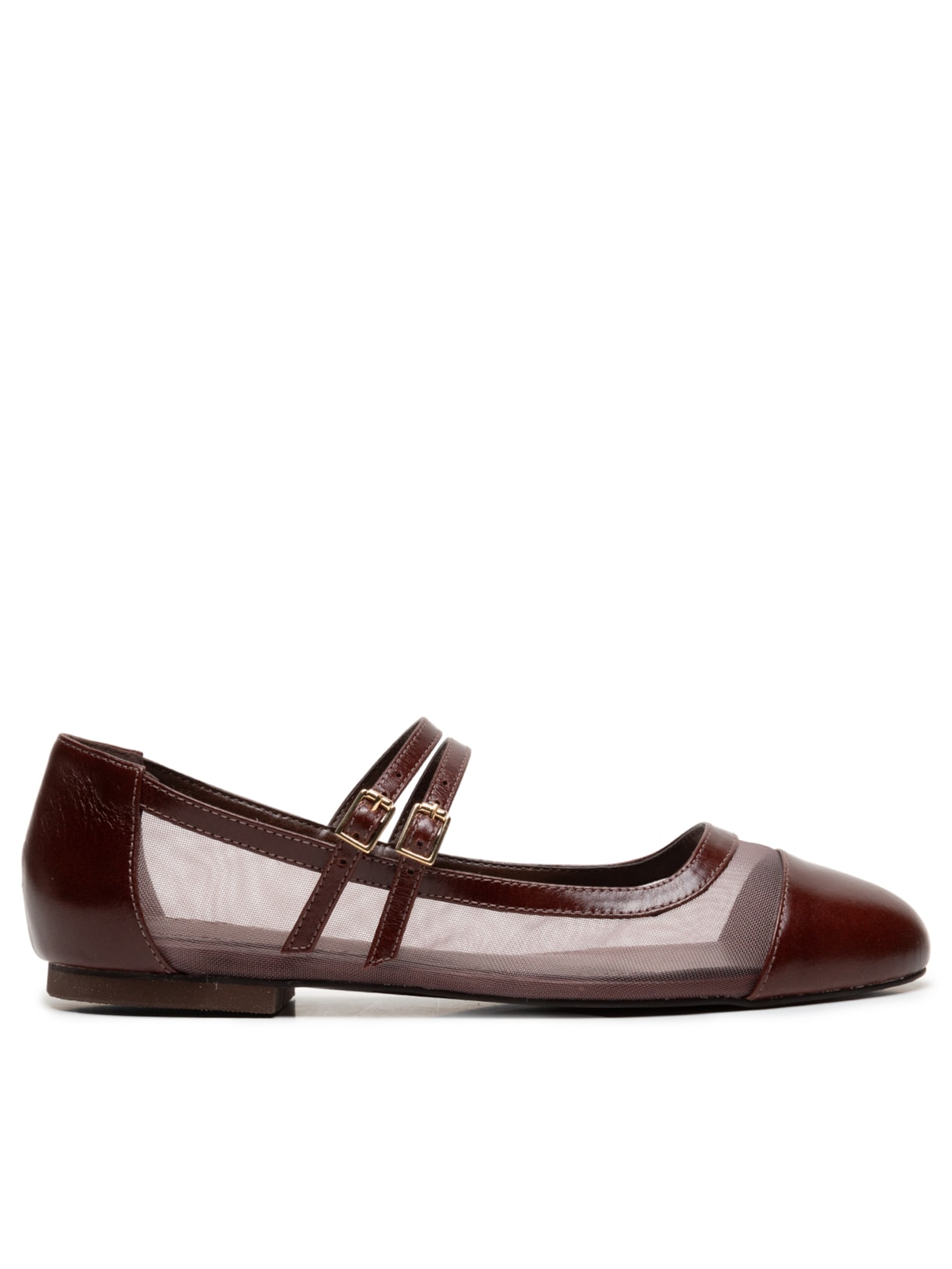 Sapatilha Couro Cabedal Transparente - Marrom