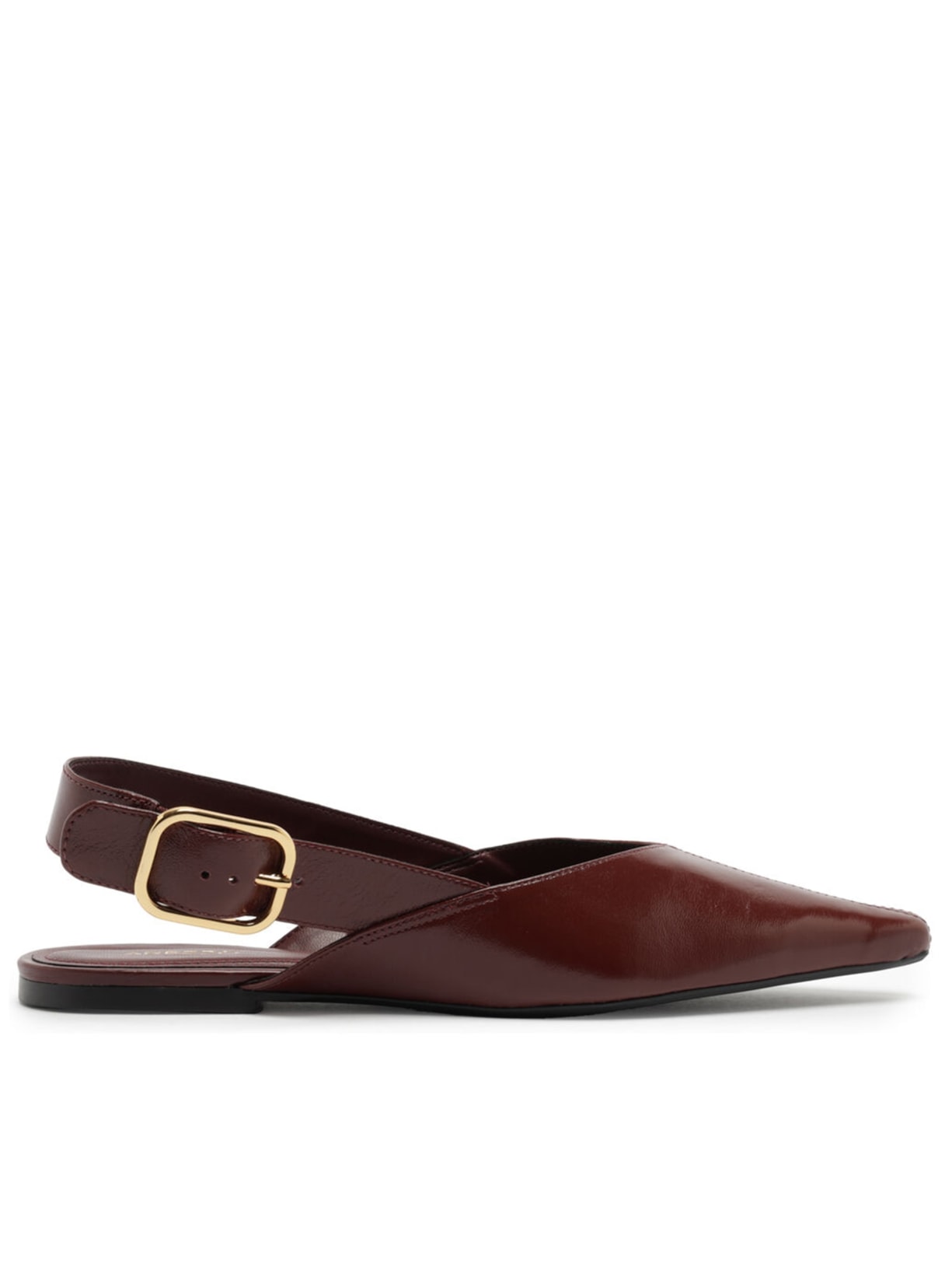 Sapatilha Couro Slingback Fivela - Vinho