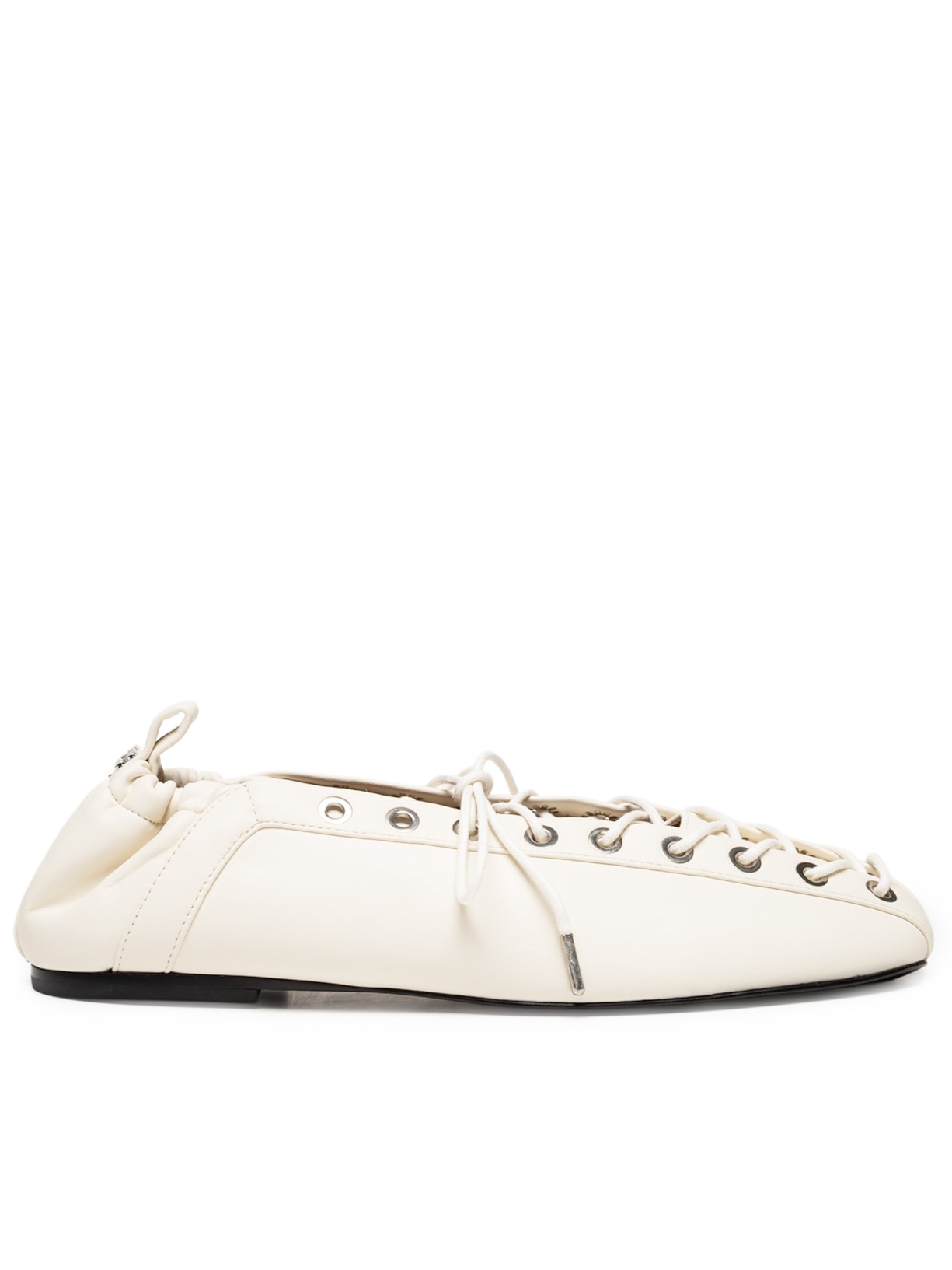 Sapatilha Eyelets Up Ballerina Branco Ganni