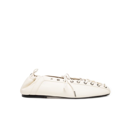 Sapatilha Eyelets Up Ballerina - Branco