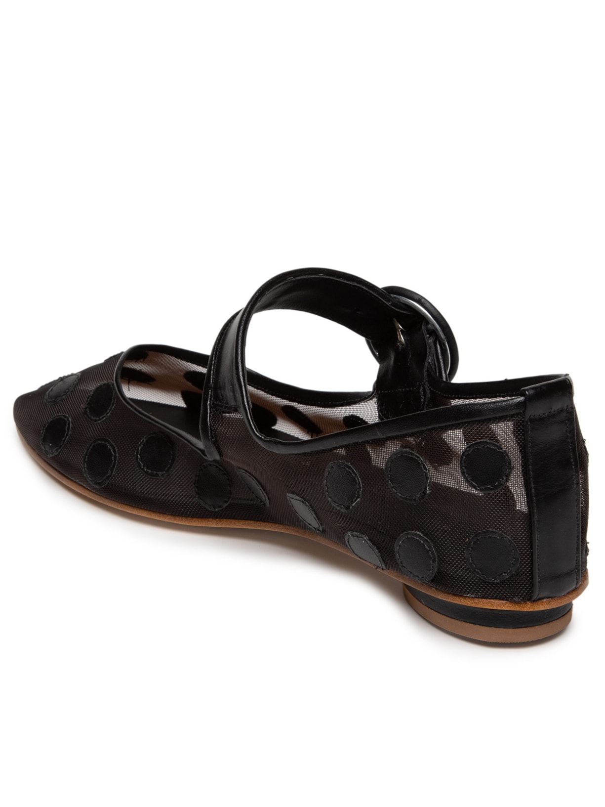 Sapatilha Feminina Ballerine Olivia Poá Preto Manolita