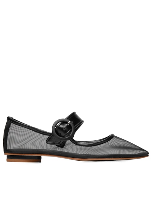 Sapatilha Feminina Ballerine Olivia Tela - Preto