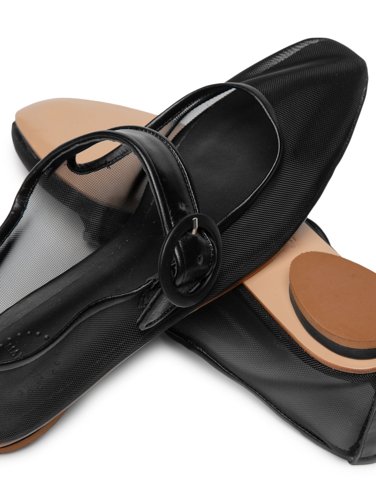 Sapatilha Feminina Ballerine Olivia Tela Preto Manolita