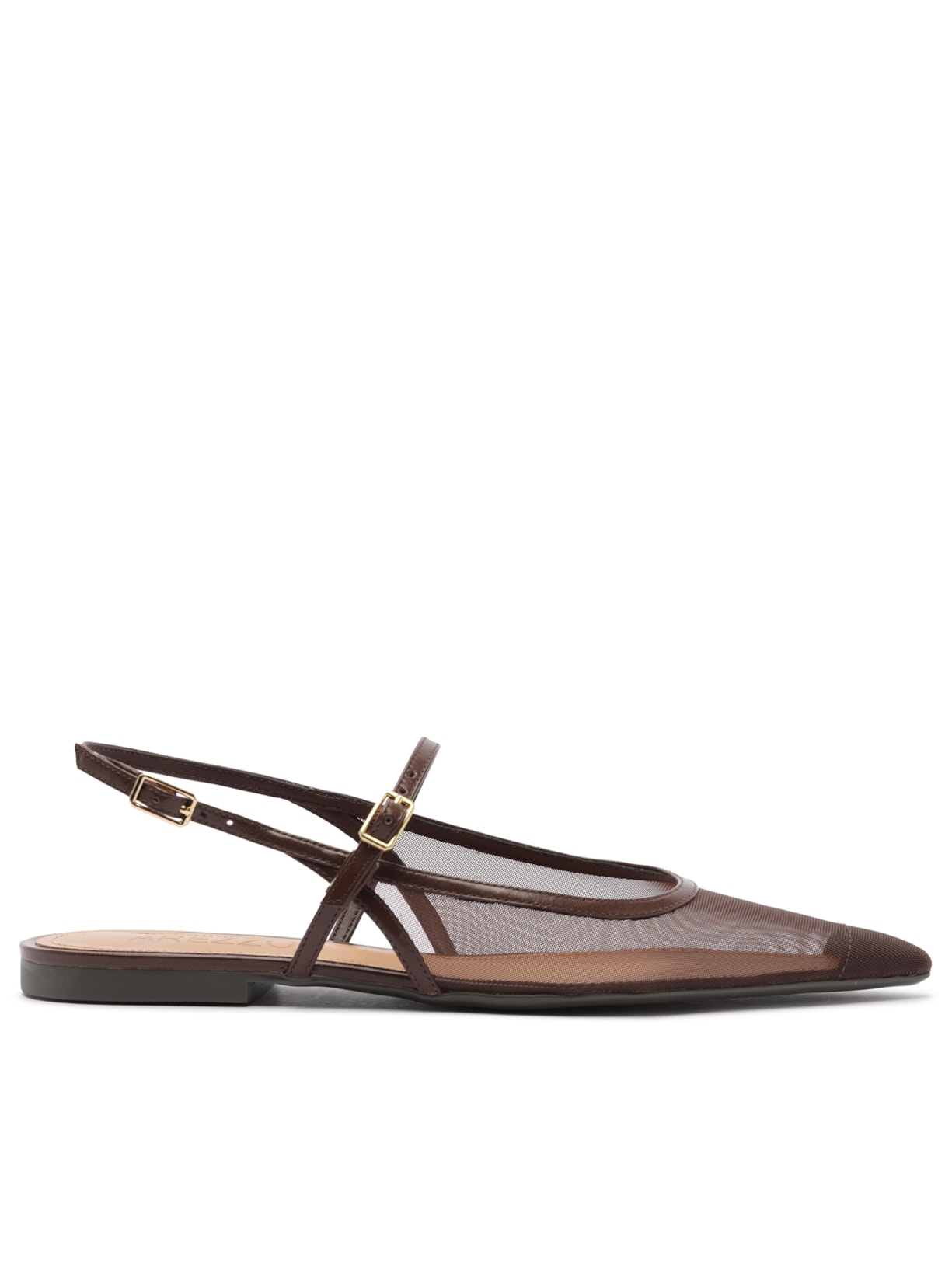 Sapatilha Feminina Bico Fino Marrom Arezzo