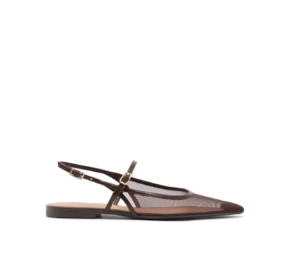 Sapatilha Feminina Bico Fino - Marrom