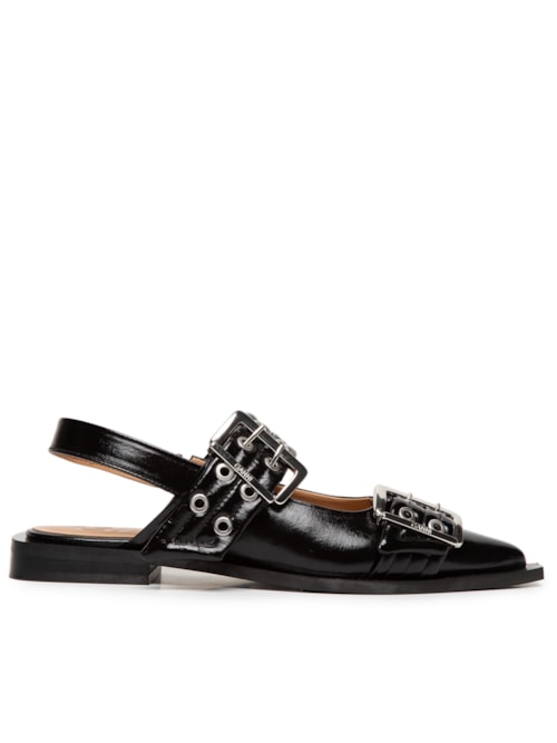 Sapatilha Feminina Buckle Ballerinas Naplack - Preto