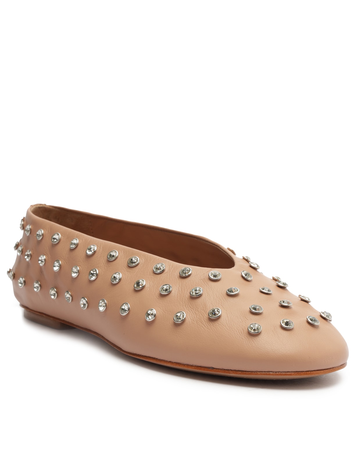 Sapatilha Feminina Daphne Couro Tachas Bege Schutz