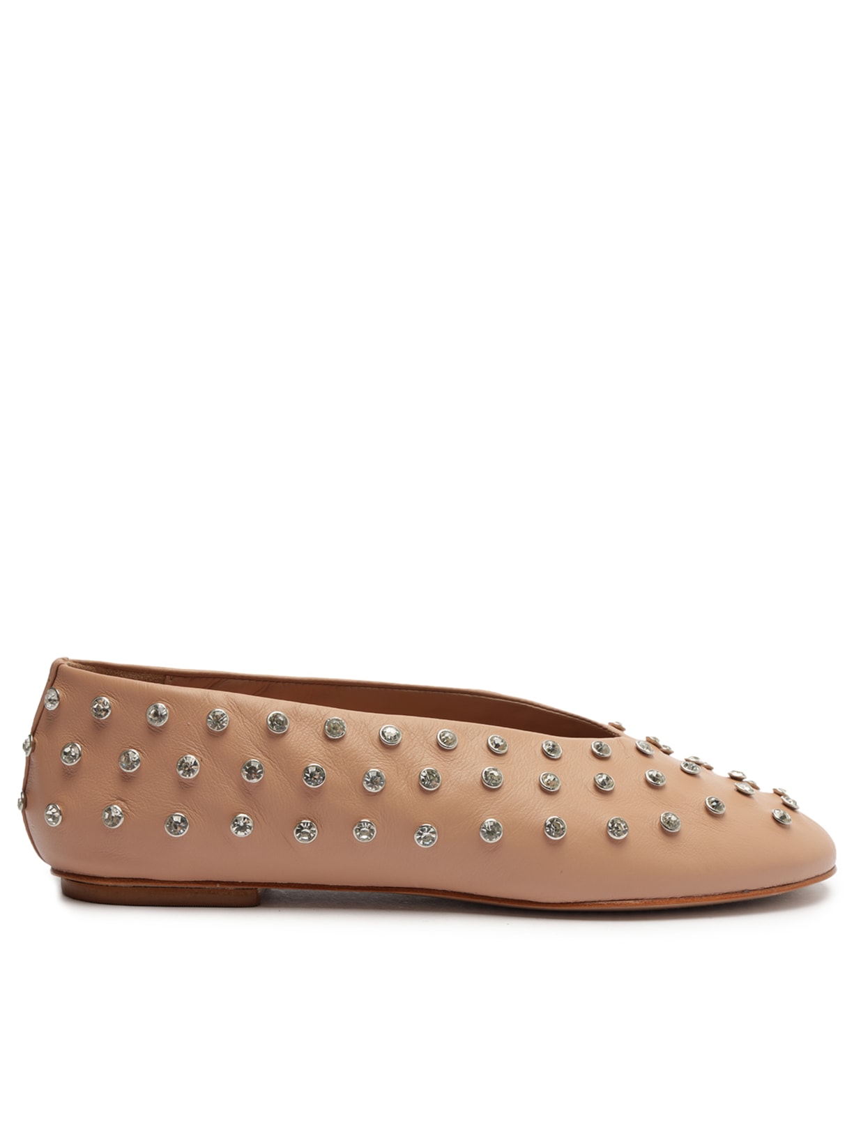 Sapatilha Feminina Daphne Couro Tachas - Bege