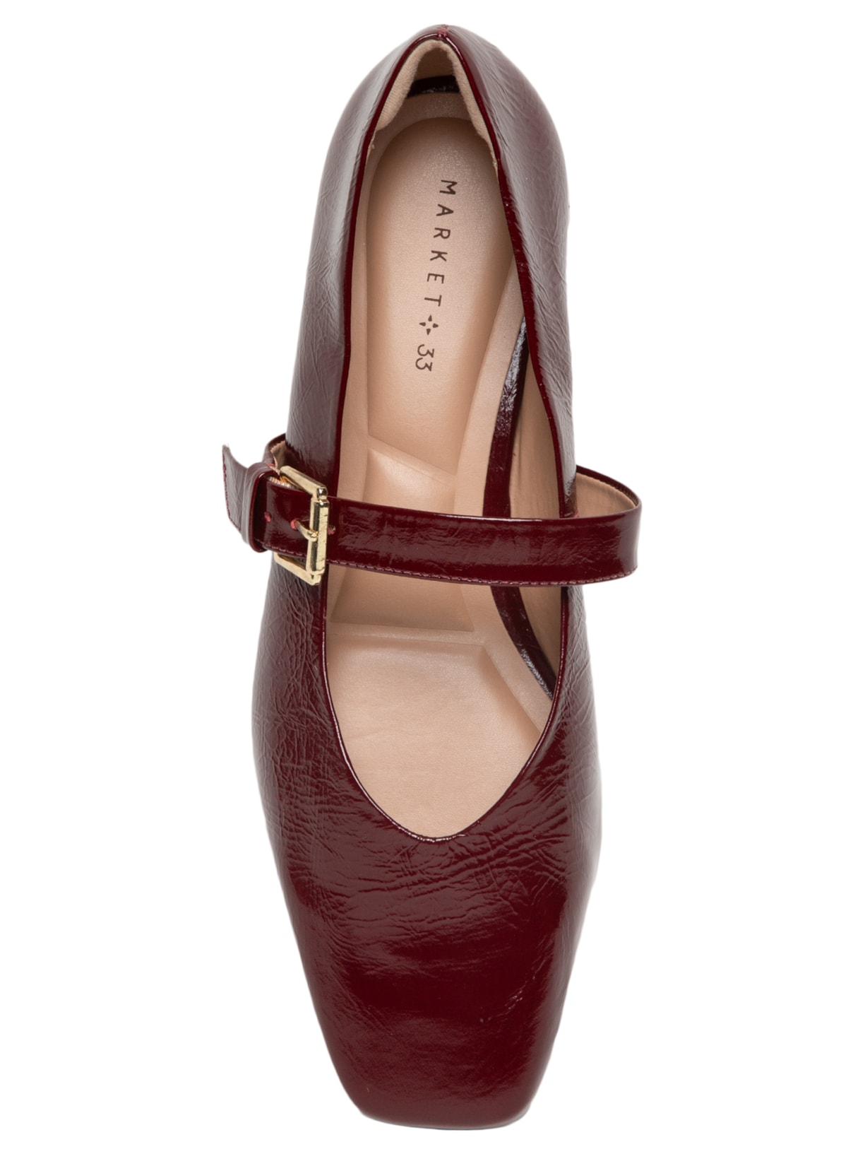 Sapatilha Feminina Em Couro Croco Com Fivela Vermelho Market 33