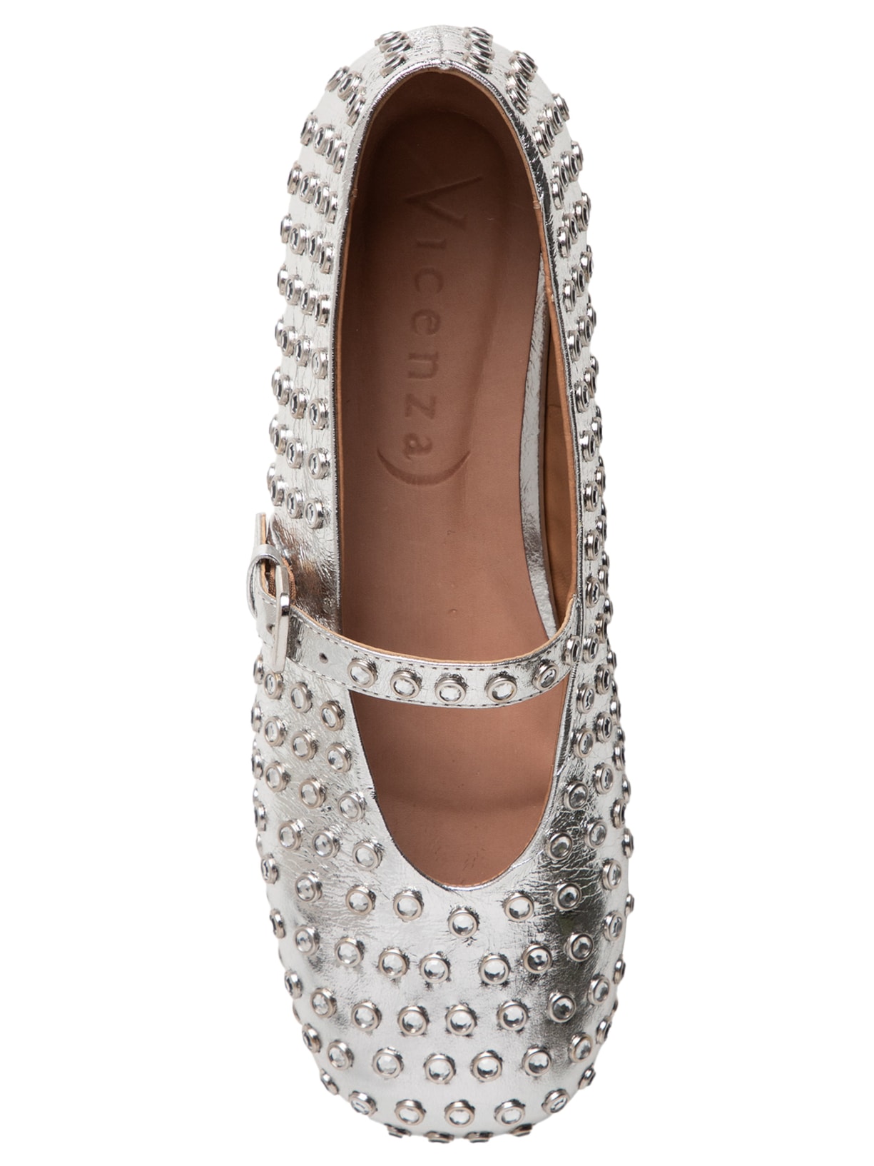 Sapatilha Feminina Metal Bala Prata Vicenza