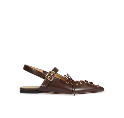 Sapatilha Feminina Sabrine Couro - Marrom