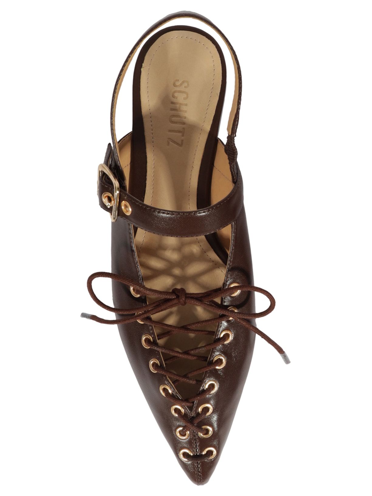 Sapatilha Feminina Sabrine Couro Marrom Schutz