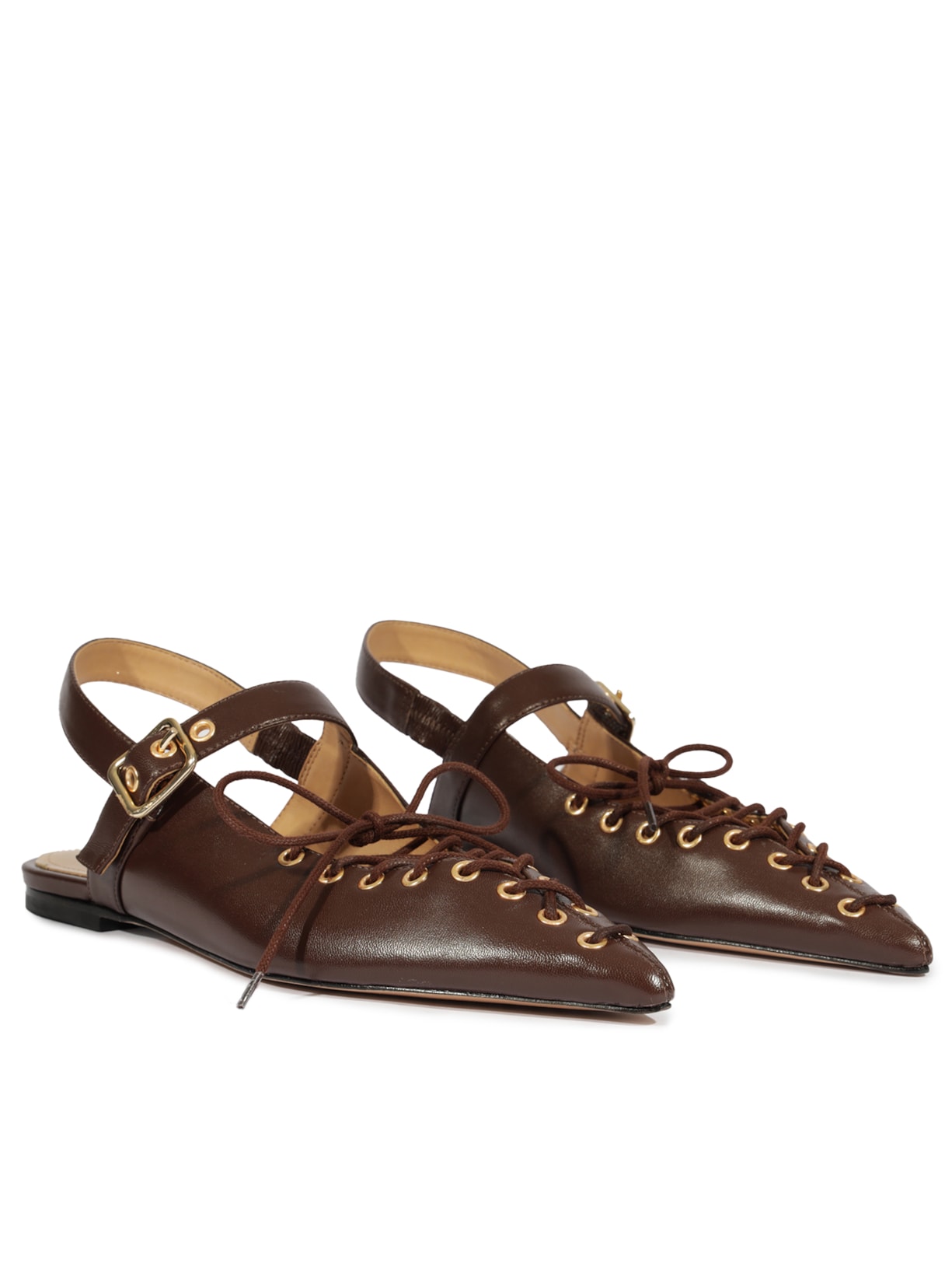 Sapatilha Feminina Sabrine Couro Marrom Schutz