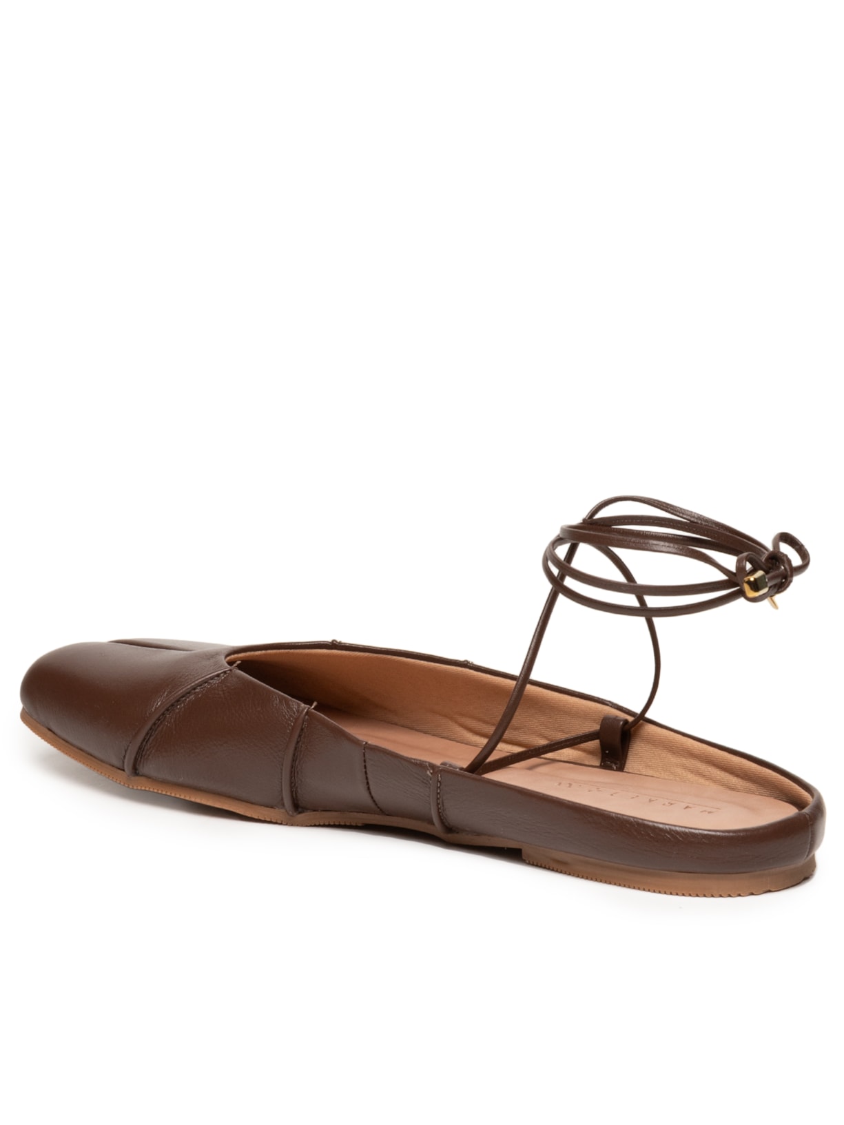 Sapatilha Feminina Tabi Em Couro Marrom Market 33