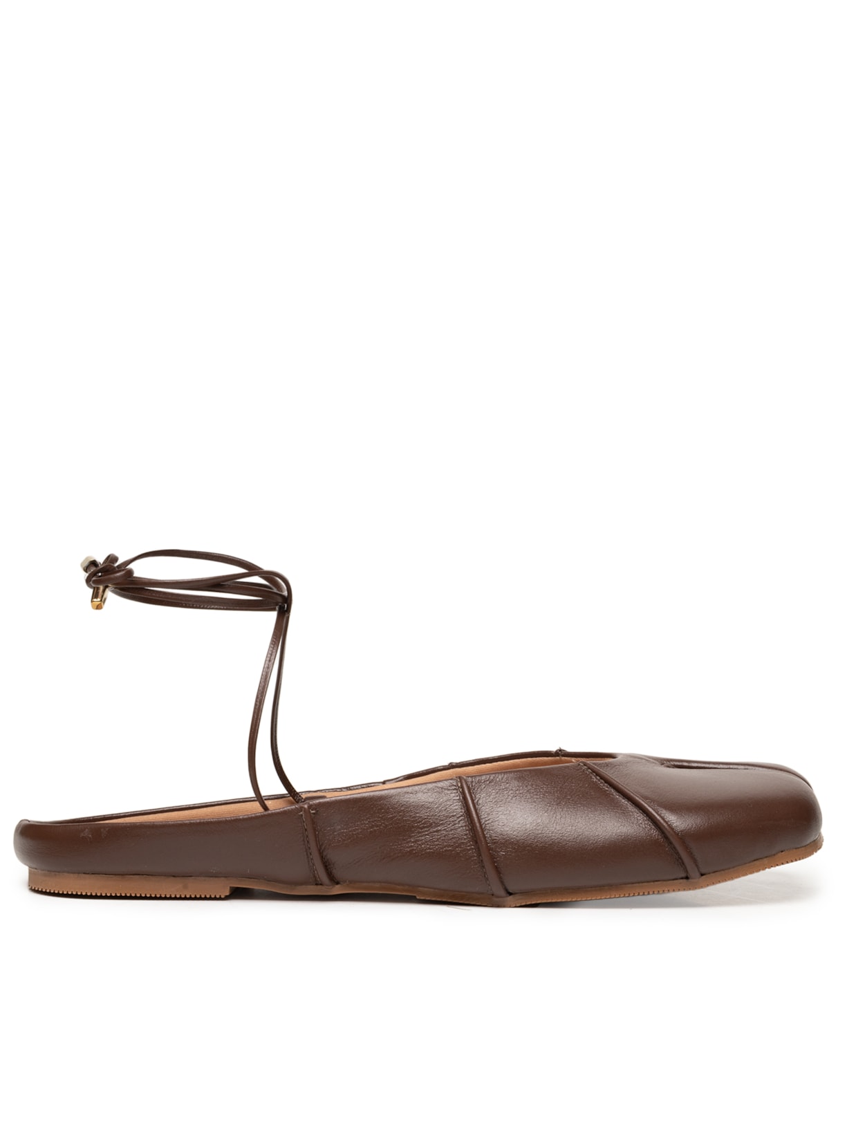 Sapatilha Feminina Tabi Em Couro - Marrom