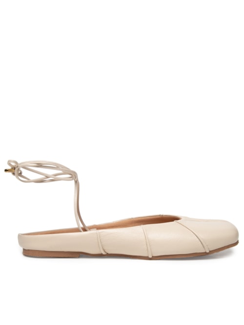 Sapatilha Feminina Tabi Em Couro - Off White