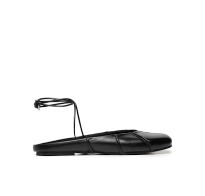 Sapatilha Feminina Tabi Em Couro - Preto