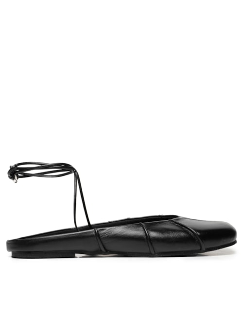 Sapatilha Feminina Tabi Em Couro - Preto