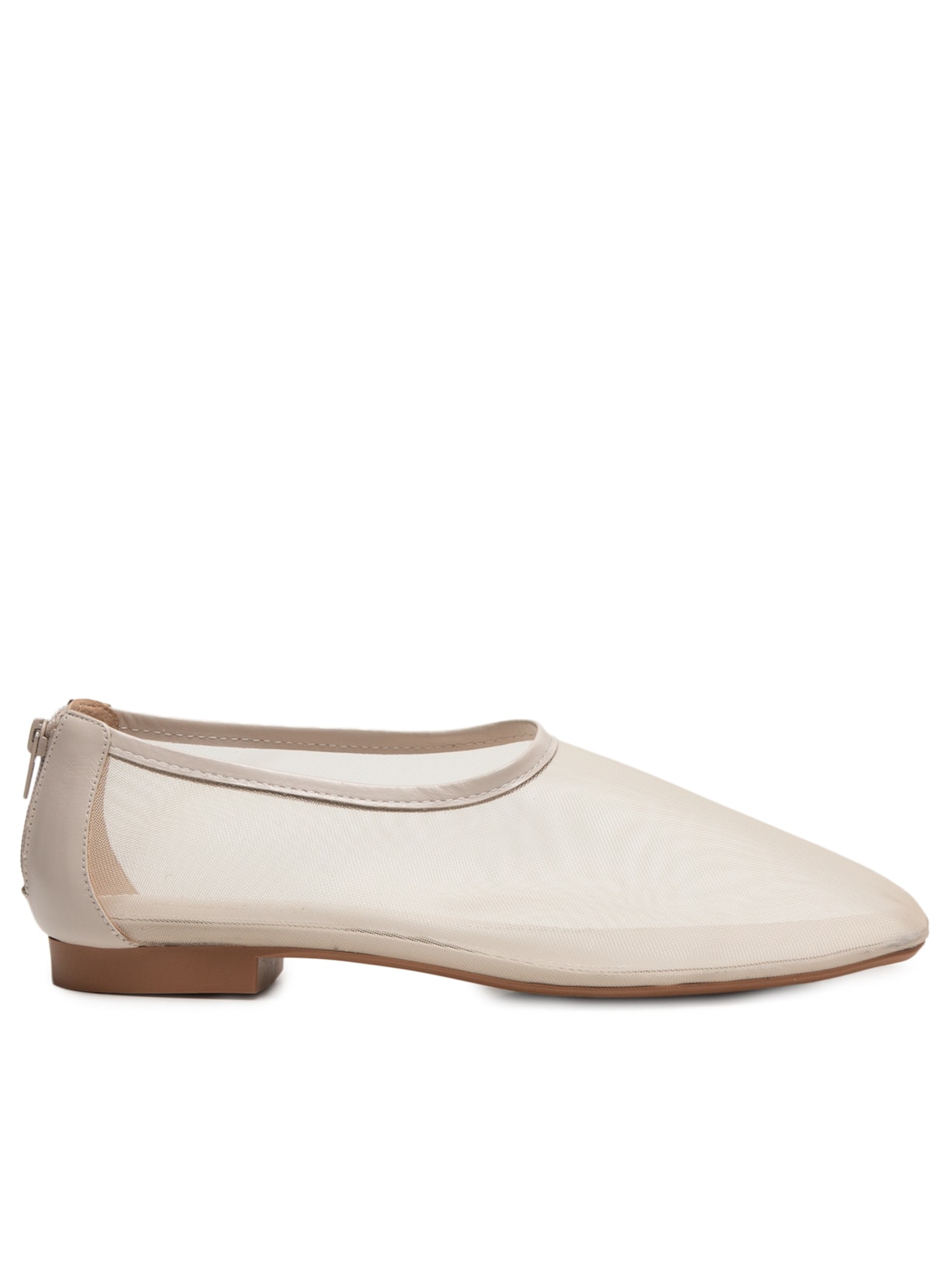 Sapatilha Feminina Tela Em Couro - Off White