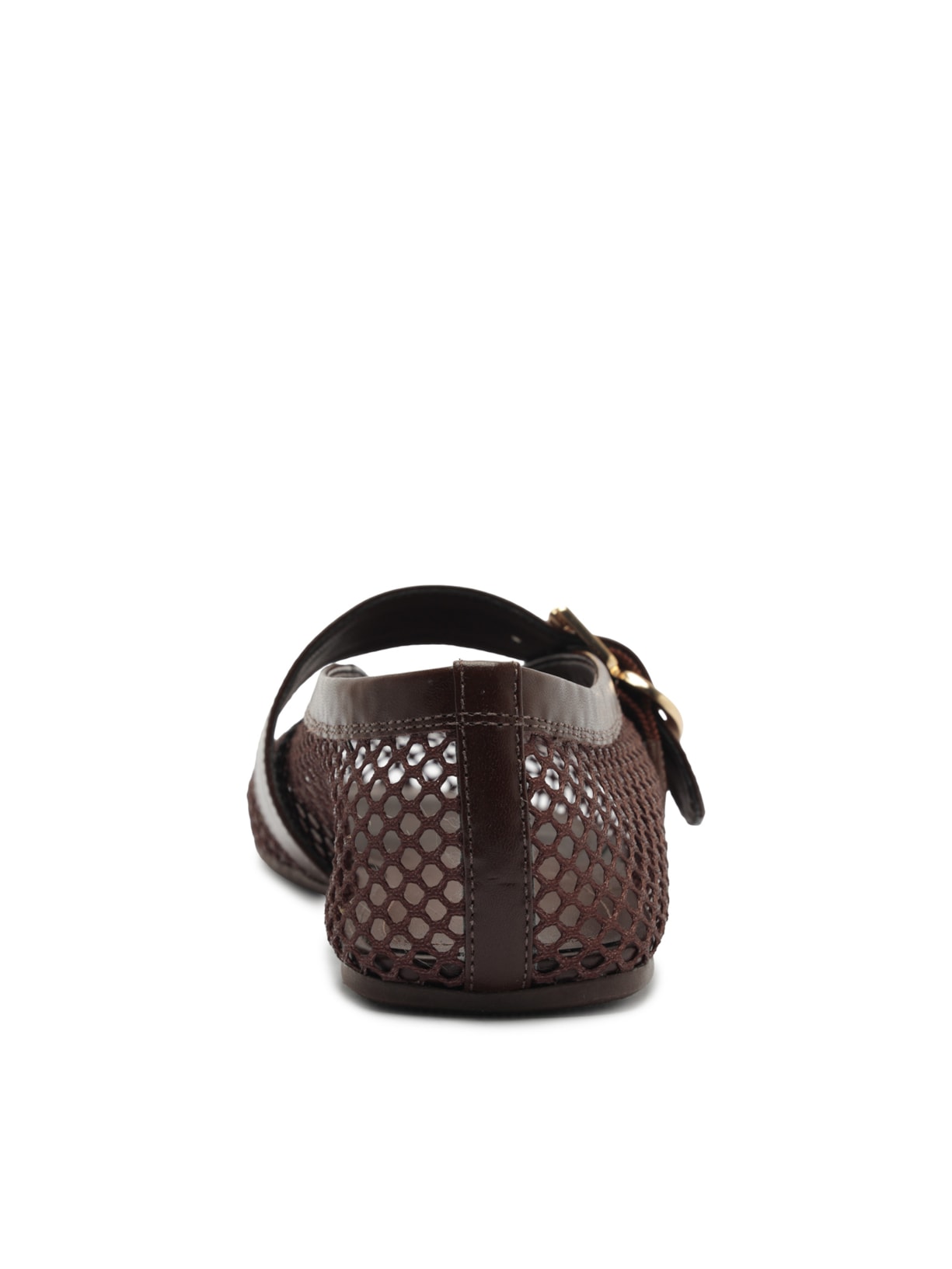 Sapatilha Feminina Tela Fivela Dourada Marrom Arezzo