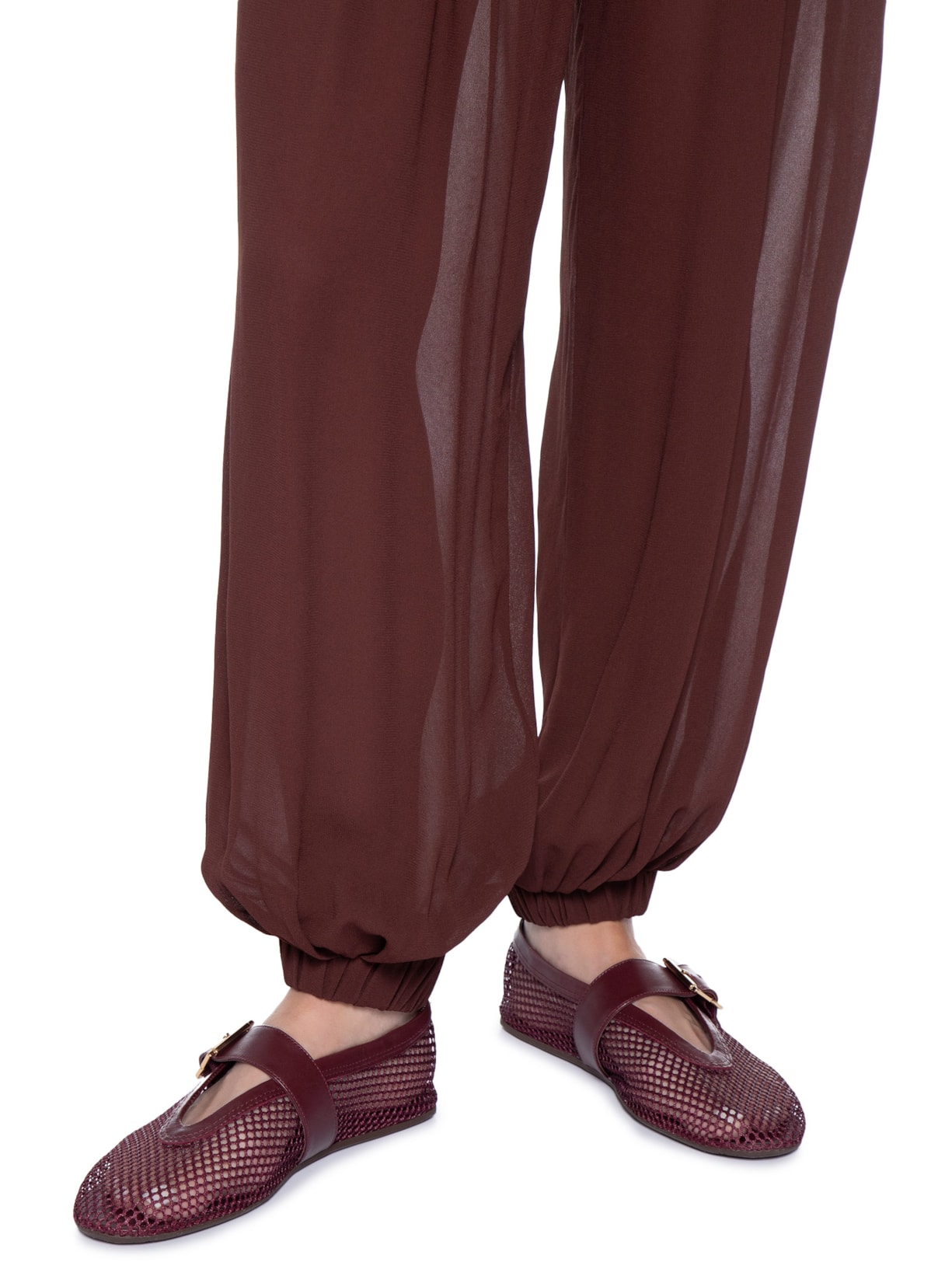 Sapatilha Feminina Tela Fivela Dourada Vermelho Arezzo