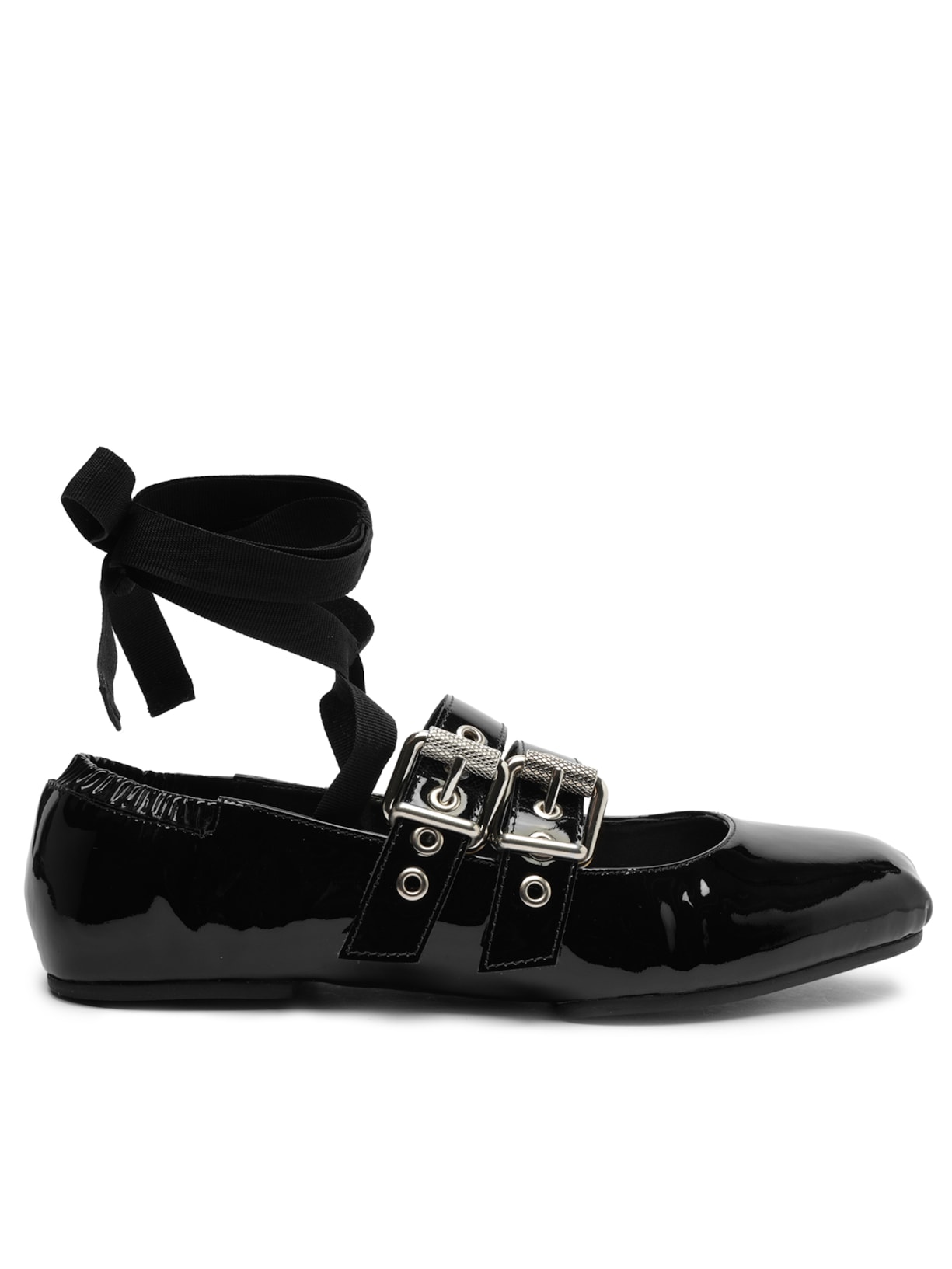 Sapatilha Raika Verniz Amarração Preto Schutz