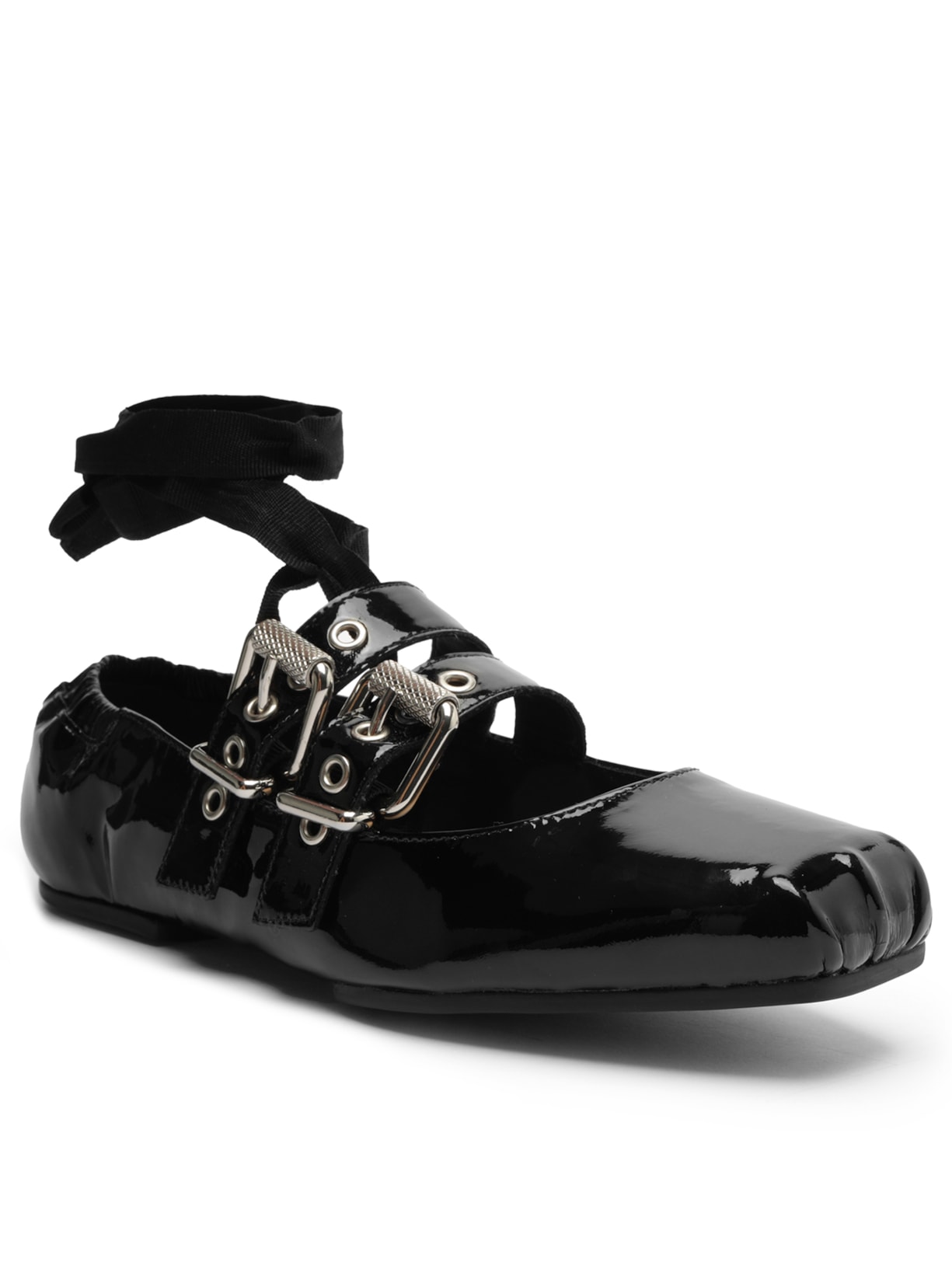 Sapatilha Raika Verniz Amarração Preto Schutz