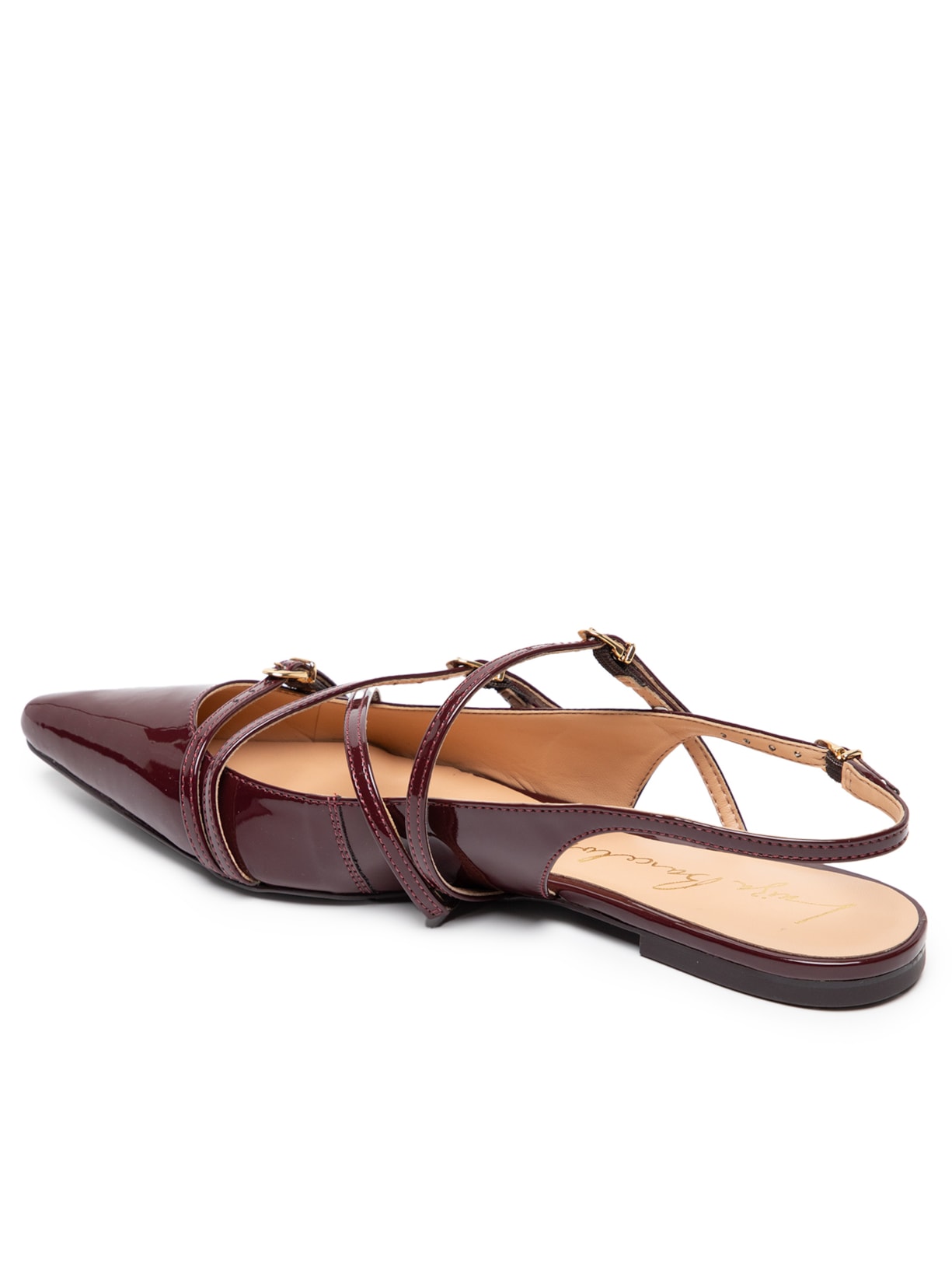 Sapatilha Slingback Fivelas Vermelho Luiza Barcelos