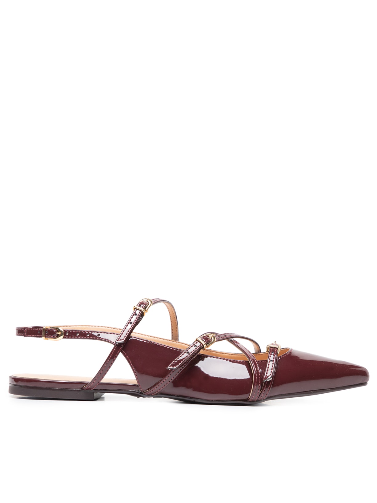 Sapatilha Slingback Fivelas Vermelho Luiza Barcelos