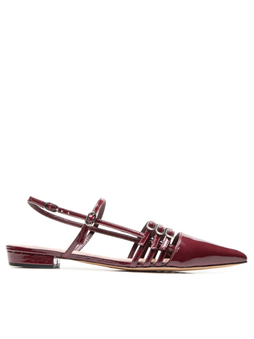 Sapatilha Slingback Verniz Show - Vinho