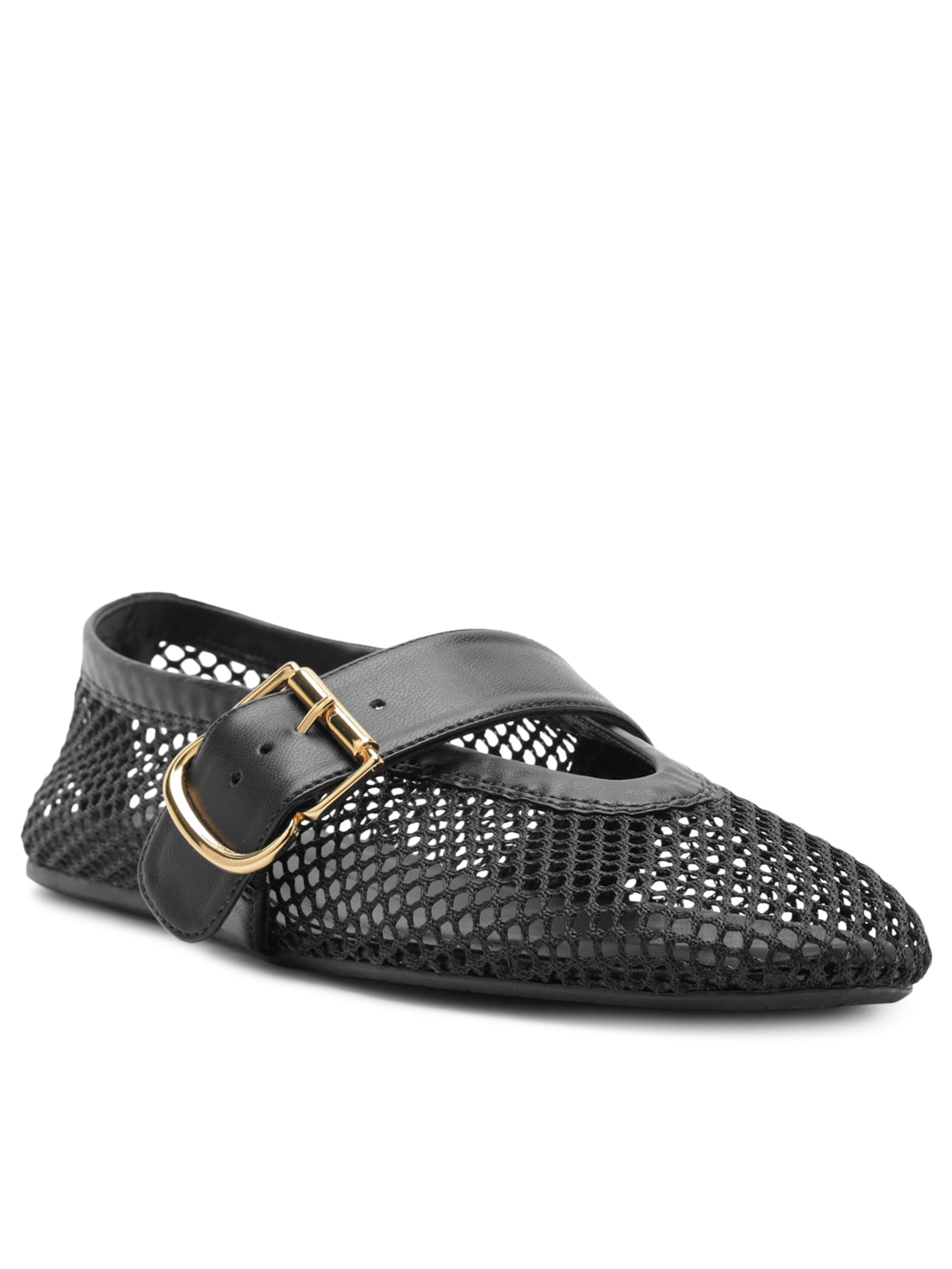 Sapatilha Tela Fivela Preto Arezzo