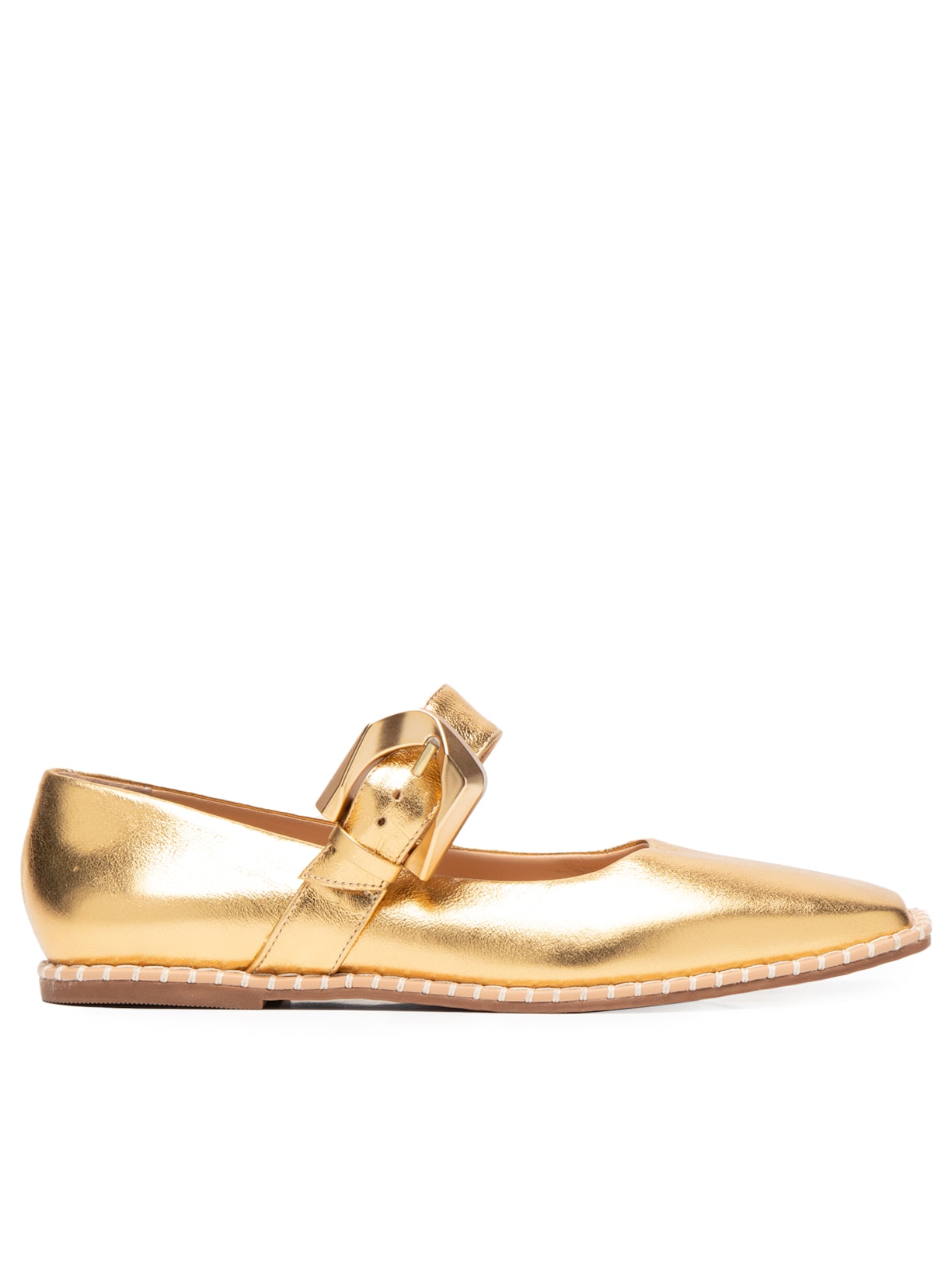 Sapatilha Tira Fivela - Dourado