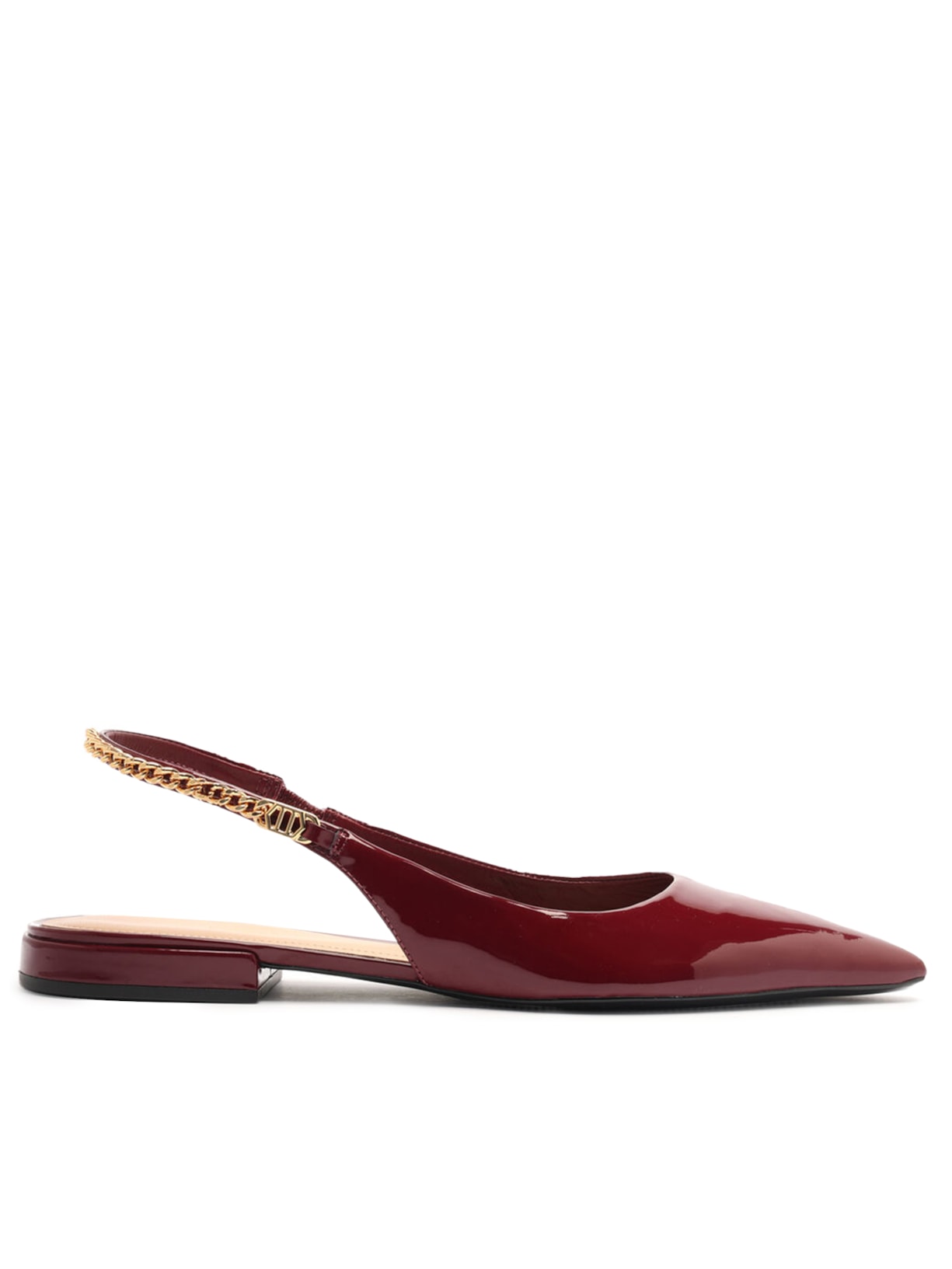 Sapatilha Verniz Slingback Corrente - Vinho