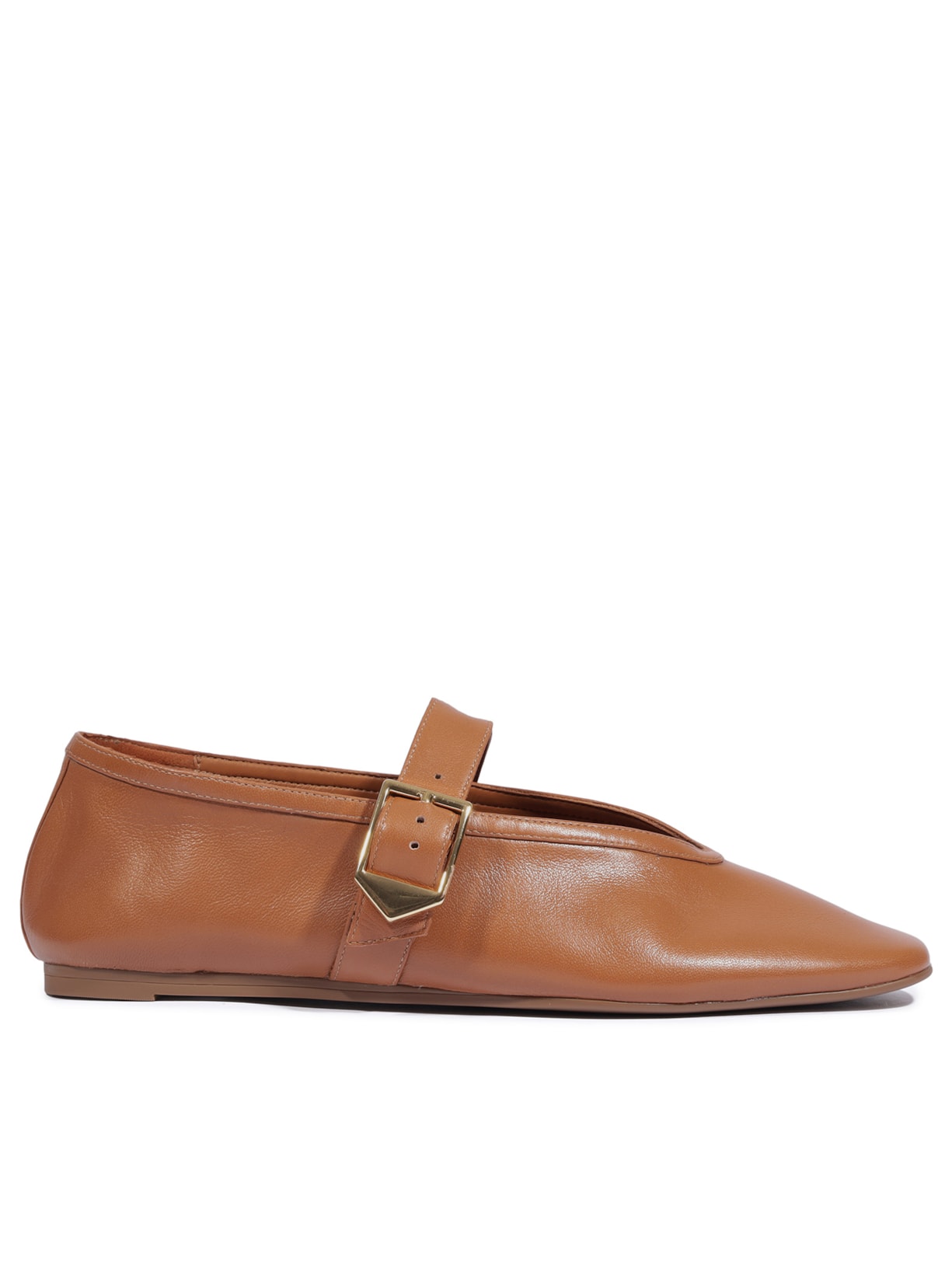 Sapatilha Vick Buckle Couro Marrom Schutz