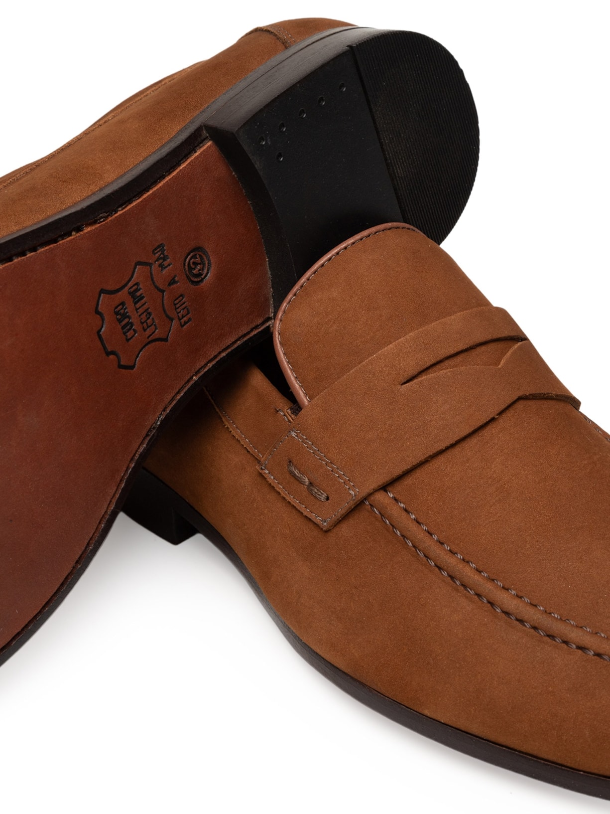 Sapato Camurça Masculino Mocassim Com Gravata Caramelo '2 Essential