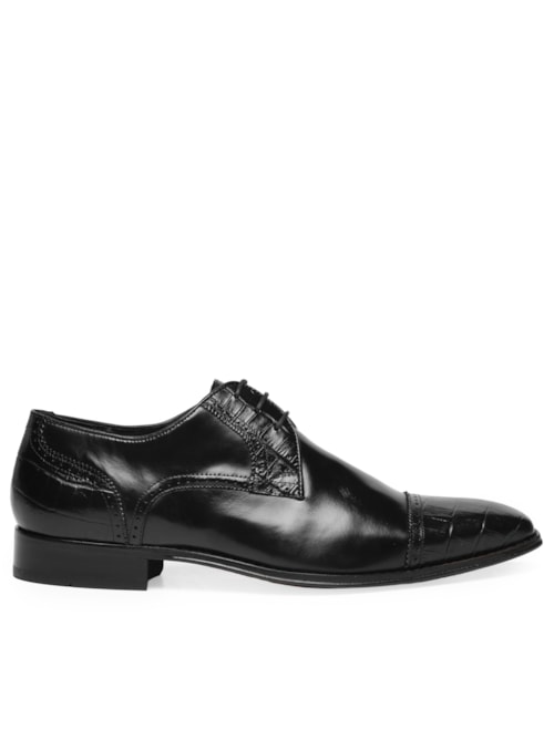 Sapato Couro Masculino Croco Loafer - Preto