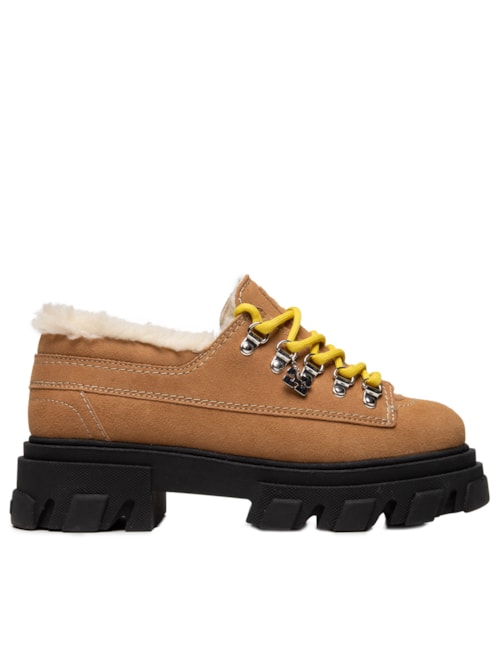 Sapato Feminino Cleated Derbies Suede - Marrom