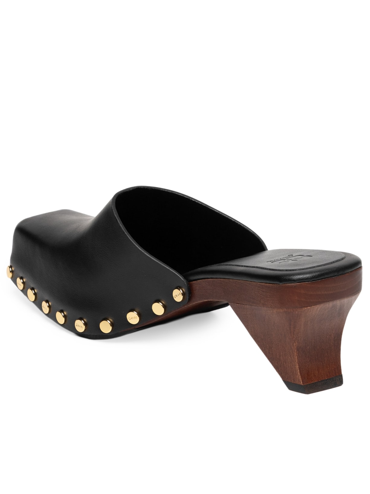 Sapato Feminino June Sabot Mule Veg Smooth Preto Ganni