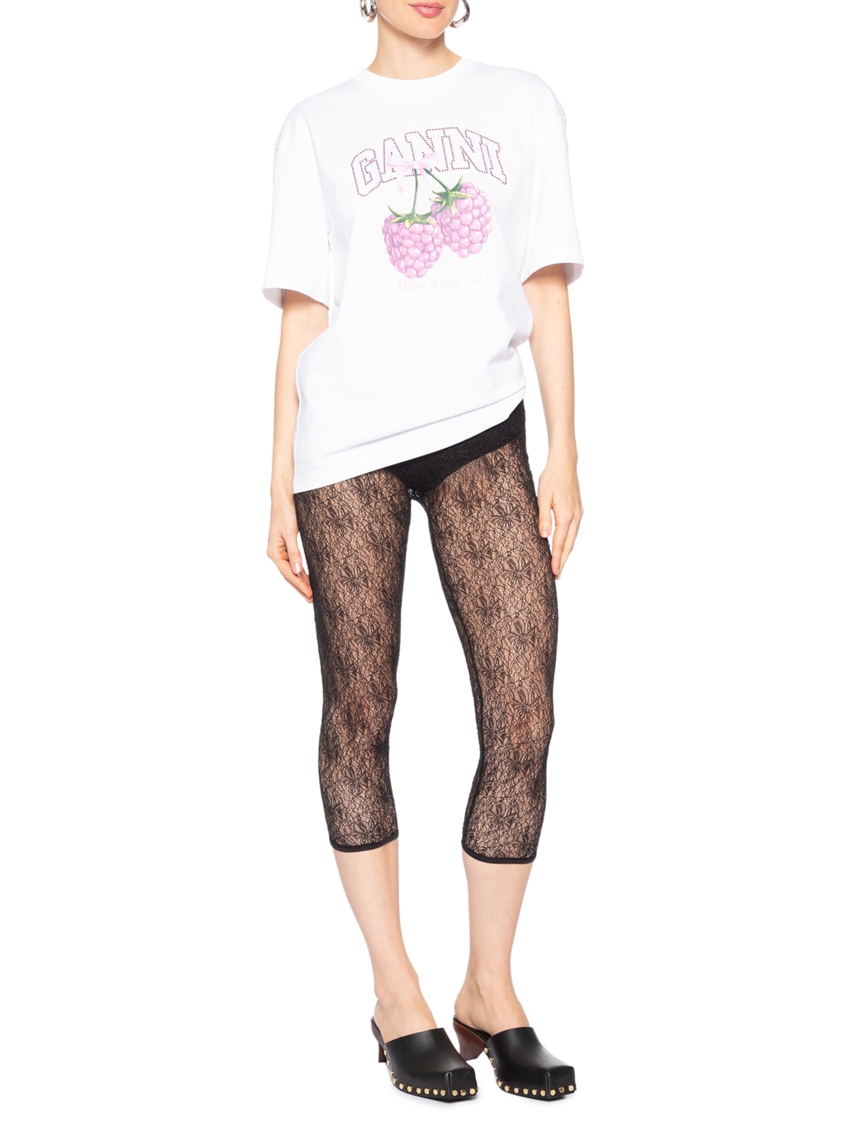 Sapato Feminino June Sabot Mule Veg Smooth Preto Ganni