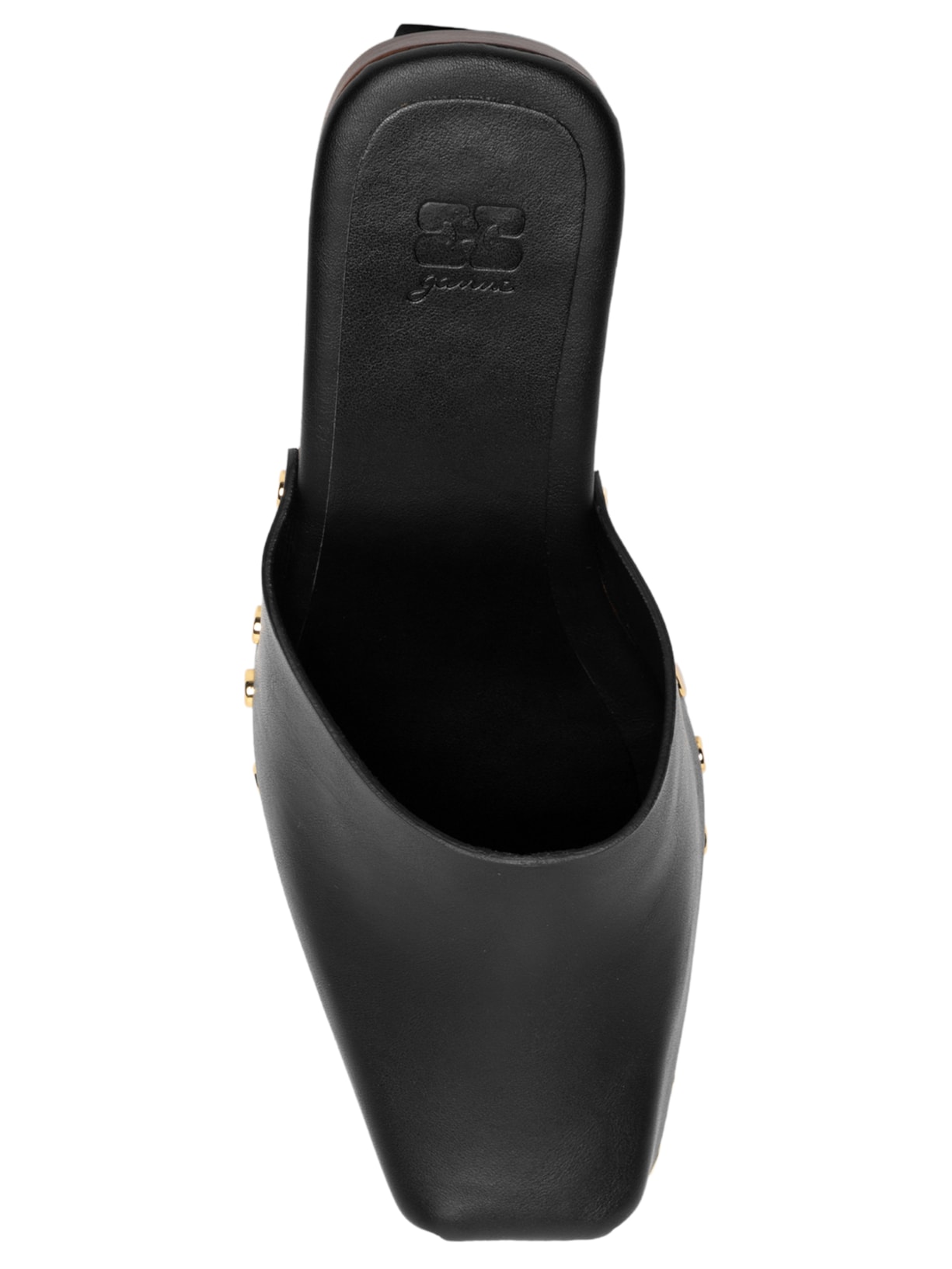 Sapato Feminino June Sabot Mule Veg Smooth Preto Ganni