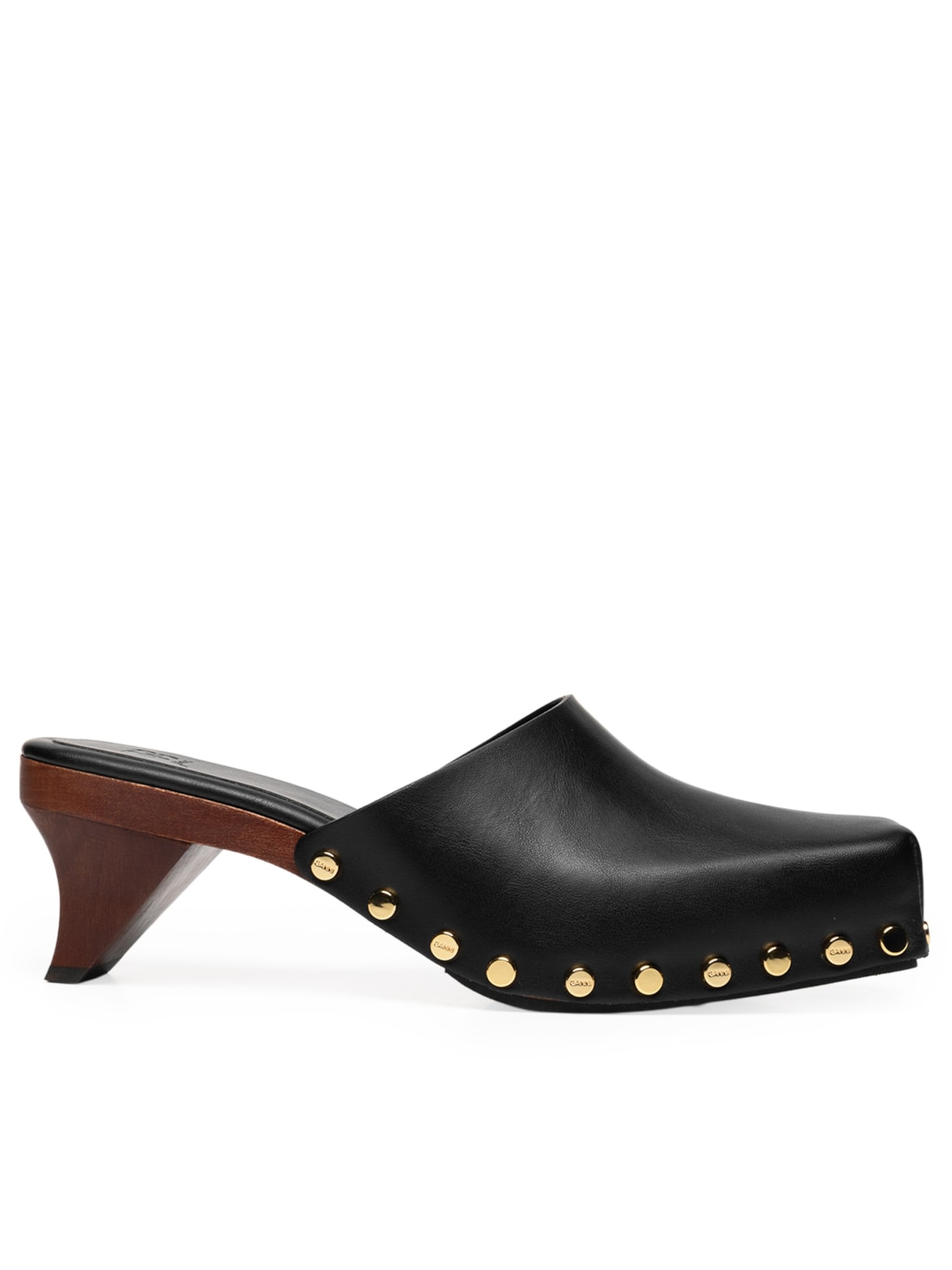 Sapato Feminino June Sabot Mule Veg Smooth Preto Ganni